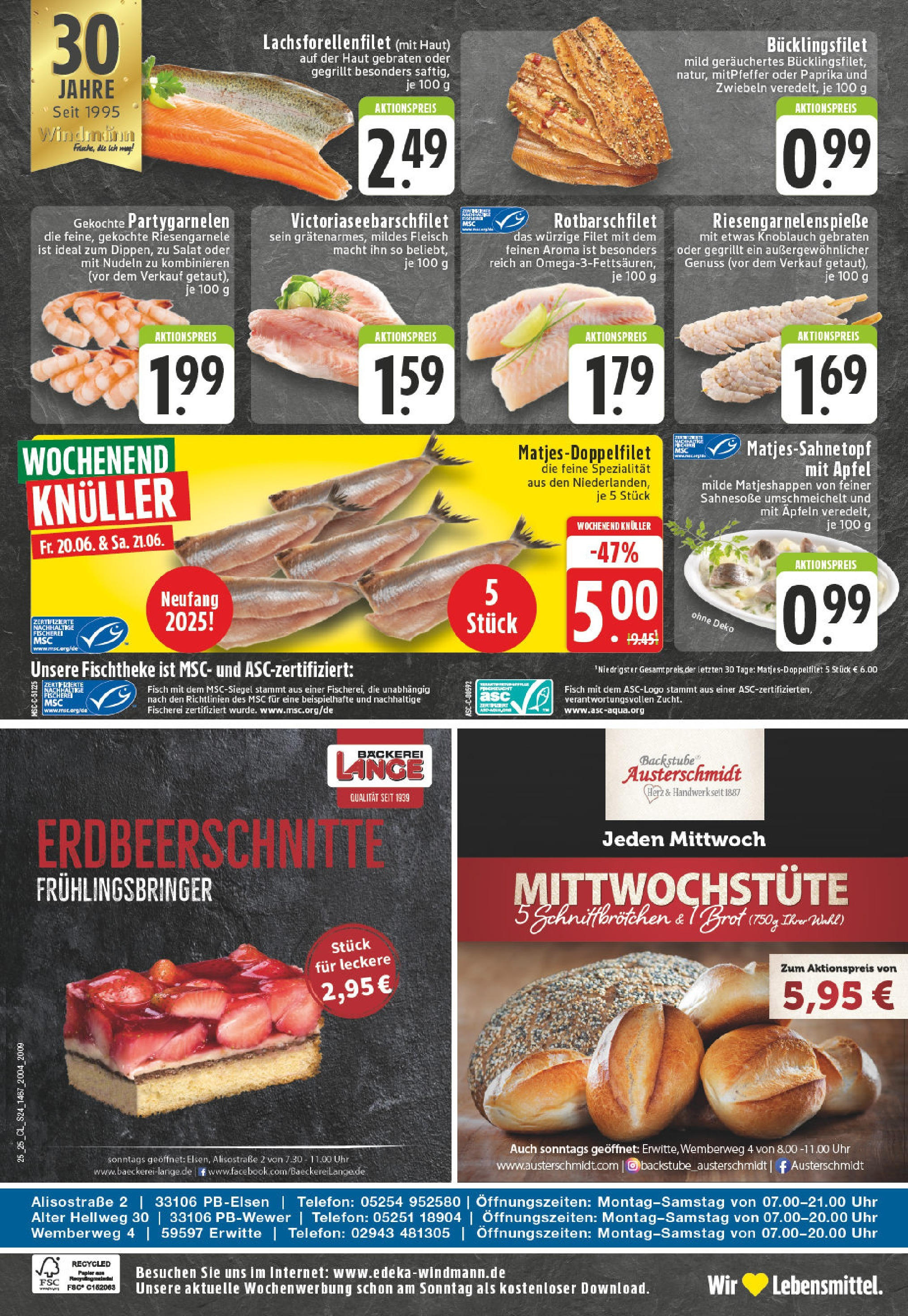 Edeka prospekt Paderborn - Wewer	 (ab 15.06.2025) » Angebote Online | Seite: 24 | Produkte: Fisch, Knoblauch, Brot, Salat