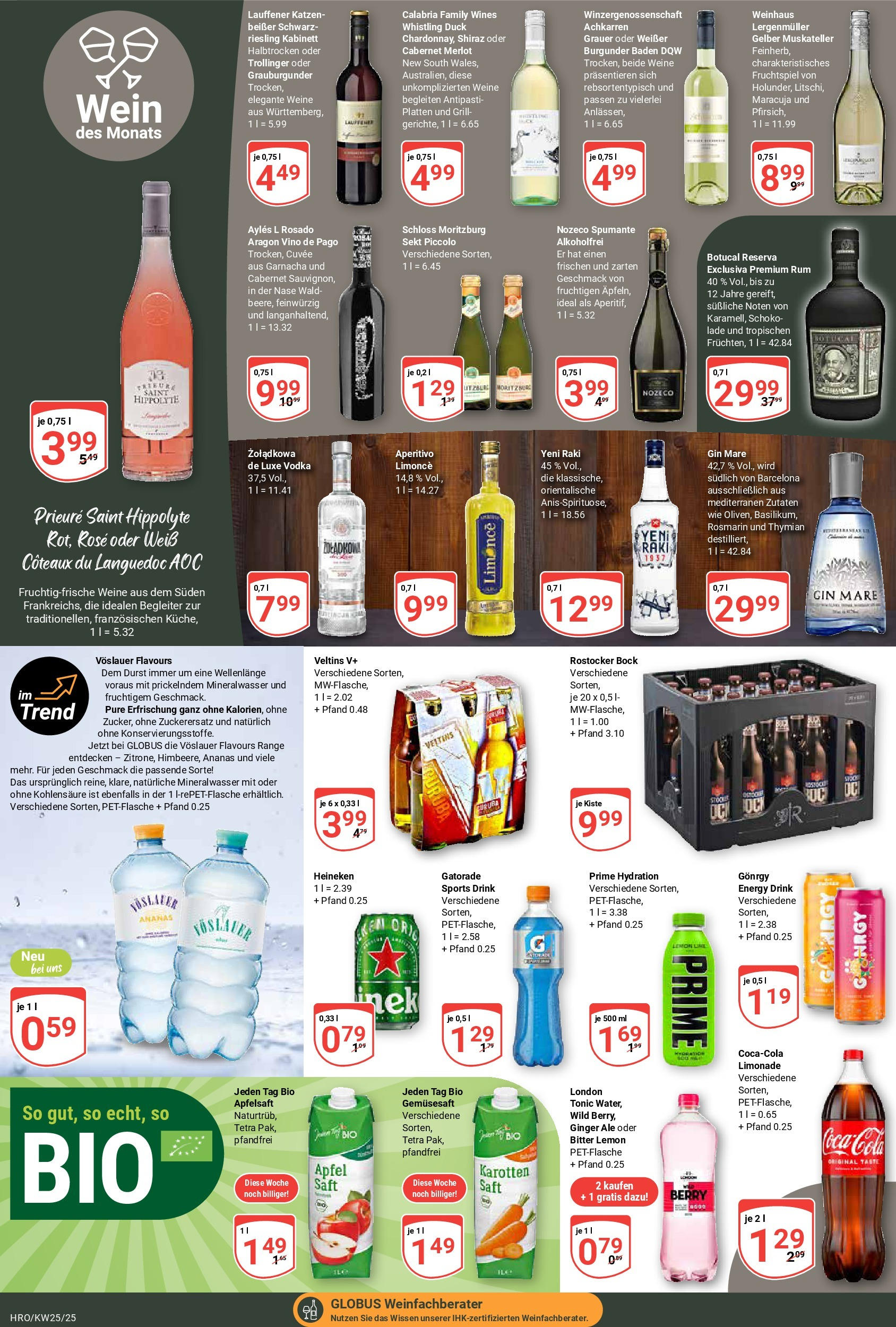 Globus prospekt Rostock	 (ab 15.06.2025) » Angebote online | Seite: 17 | Produkte: Coca cola, Energy, Rum, Apfelsaft