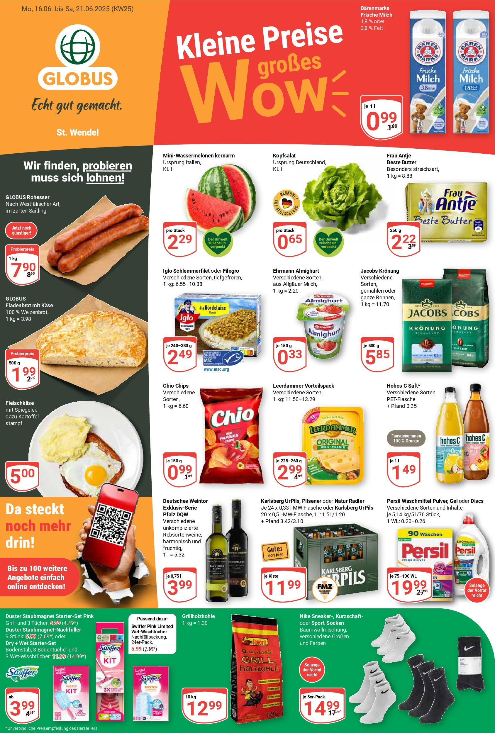 Globus prospekt St. Wendel	 (ab 15.06.2025) » Angebote online | Seite: 1 | Produkte: Milch, Käse, Leerdammer, Hohes c