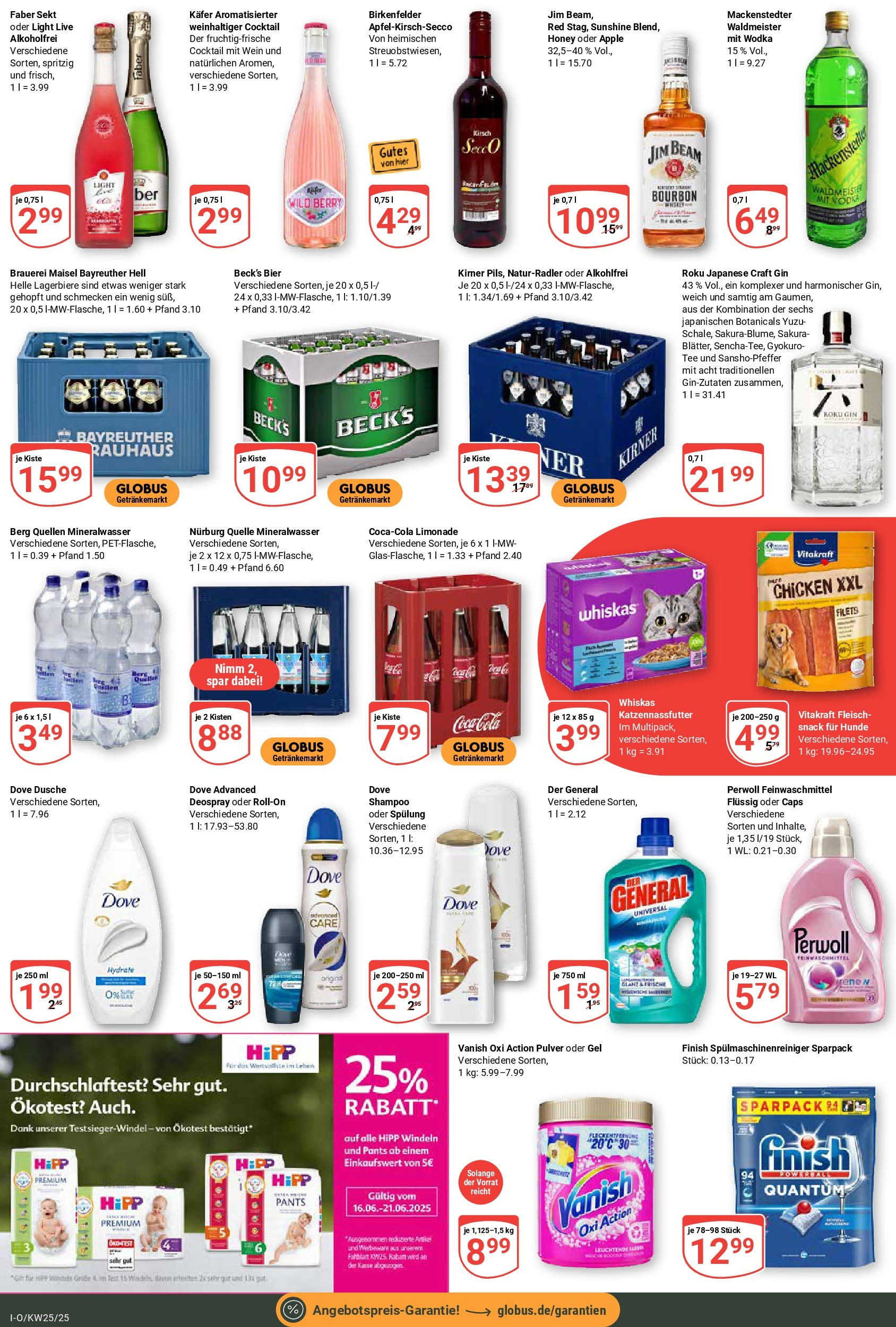 Globus prospekt Idar-Oberstein	 (ab 15.06.2025) » Angebote online | Seite: 5 | Produkte: Bayreuther hell, Tee, Gin, Wodka