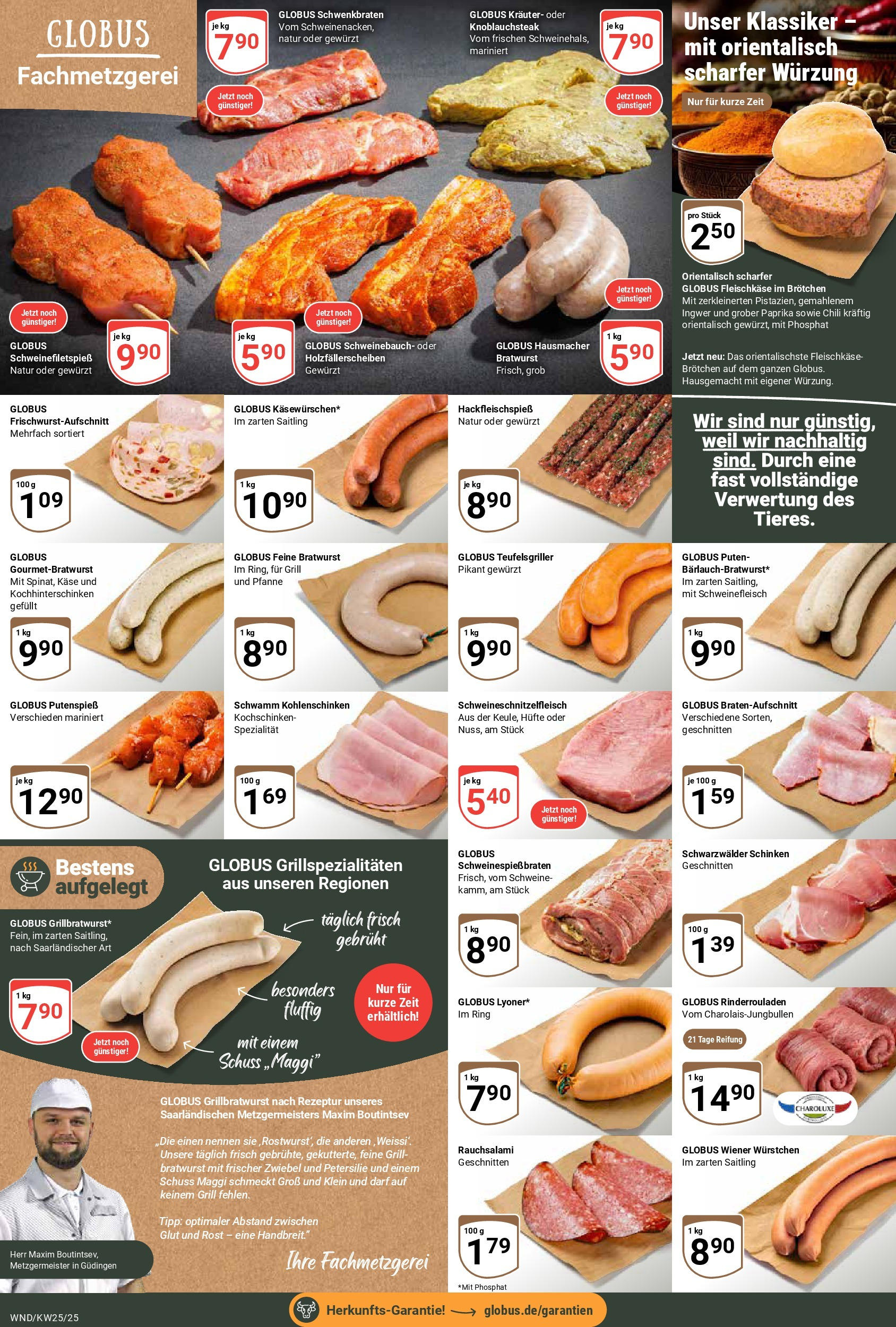 Globus prospekt St. Wendel	 (ab 15.06.2025) » Angebote online | Seite: 8 | Produkte: Rinderrouladen, Wiener wurstchen, Käse, Paprika