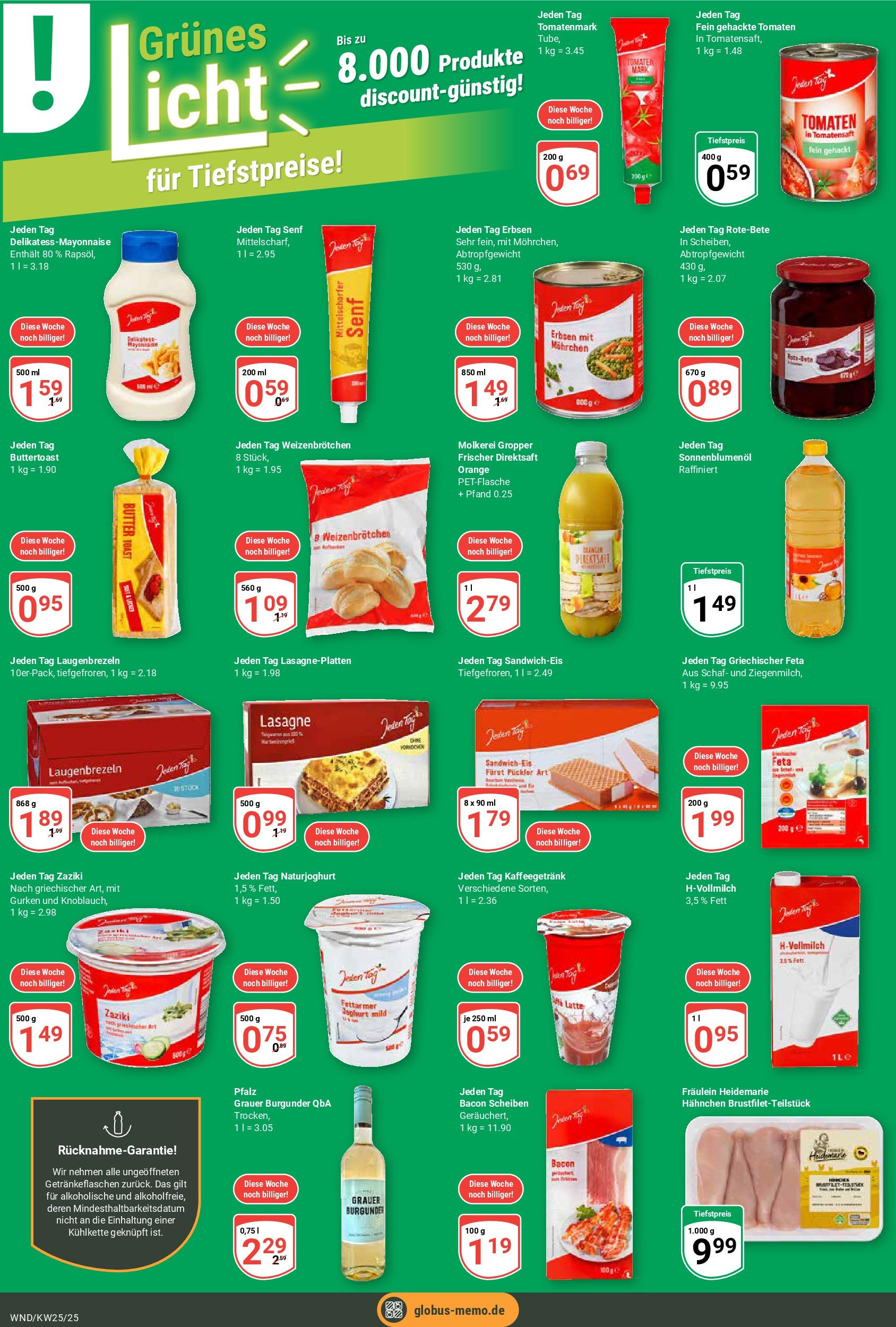 Globus prospekt St. Wendel	 (ab 15.06.2025) » Angebote online | Seite: 11 | Produkte: Hahnchen, Butter, Mayonnaise, Knoblauch