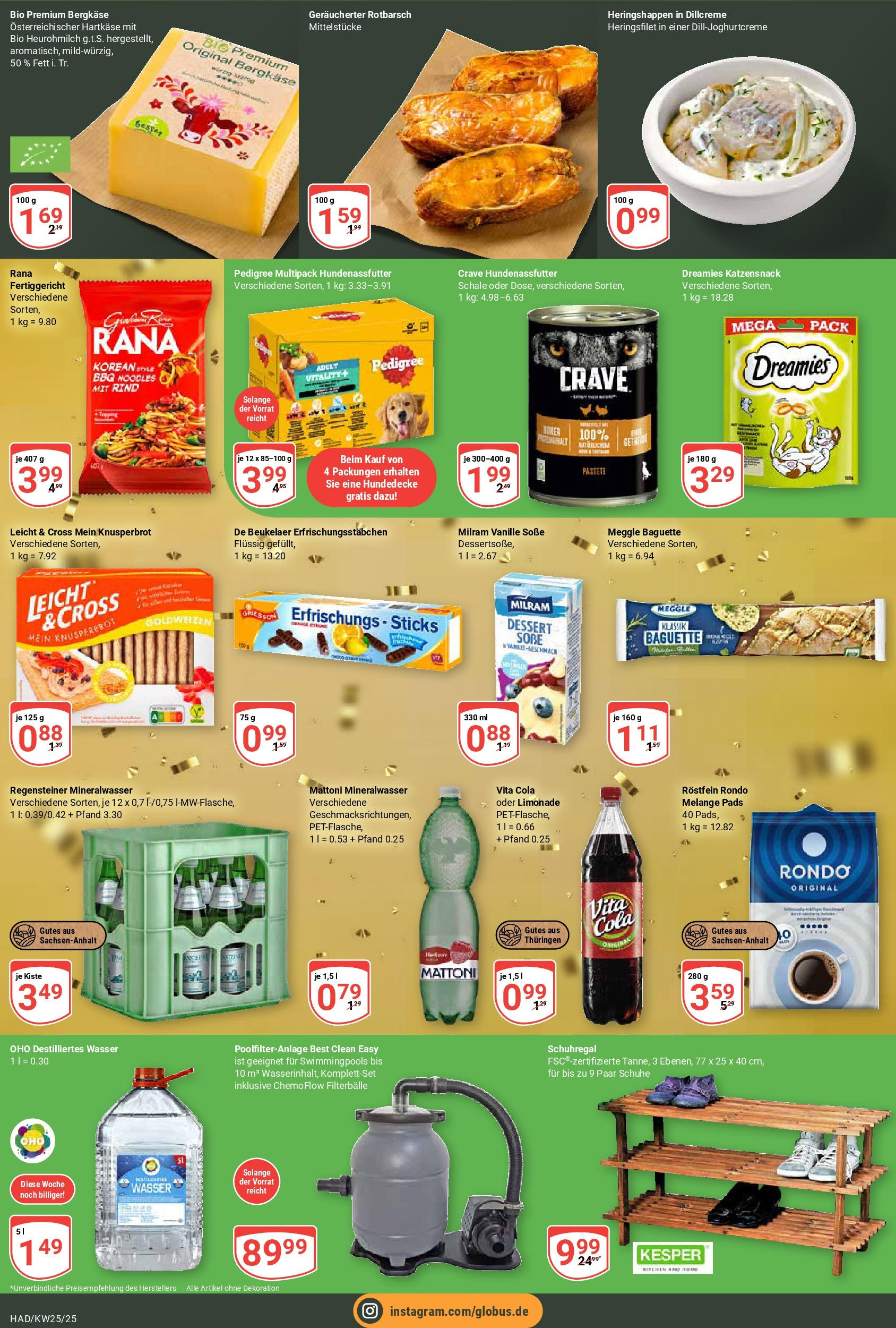 Globus prospekt Halle (saale)	 (ab 15.06.2025) » Angebote online | Seite: 7 | Produkte: Schuhregal, Limonade, Mineralwasser, Milram