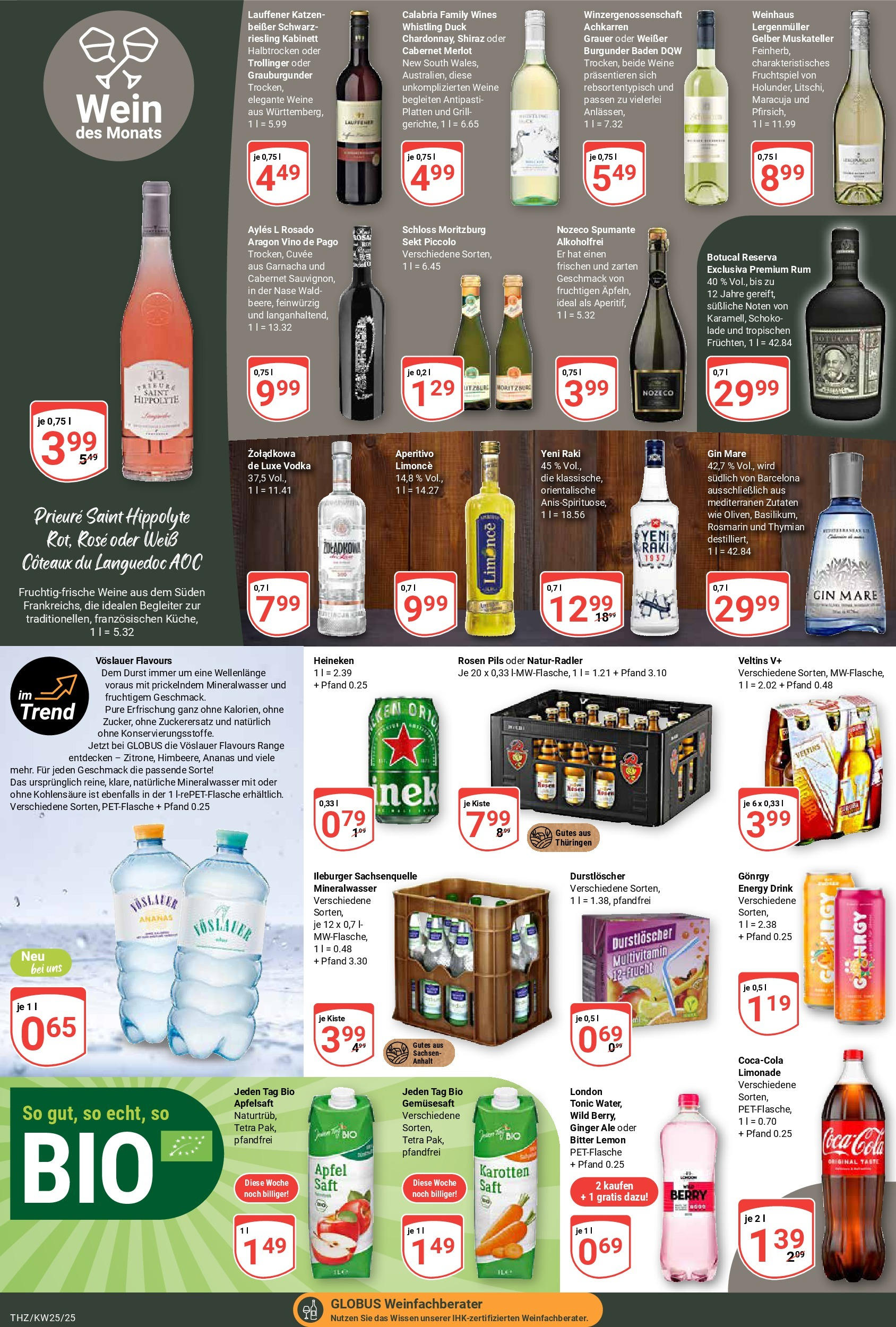 Globus prospekt Zeitz	 (ab 15.06.2025) » Angebote online | Seite: 21 | Produkte: Sekt, Merlot, Heineken, Wein