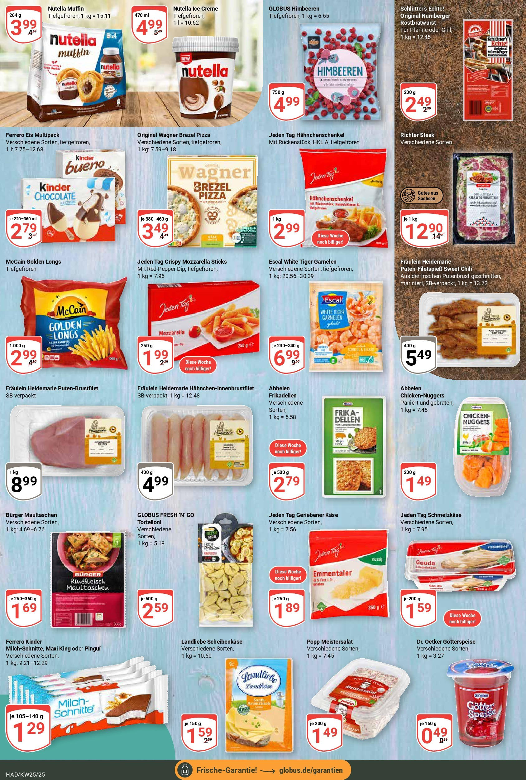 Globus prospekt Halle (saale)	 (ab 15.06.2025) » Angebote online | Seite: 16 | Produkte: Mozzarella, Kräuterbutter, McCain, Creme