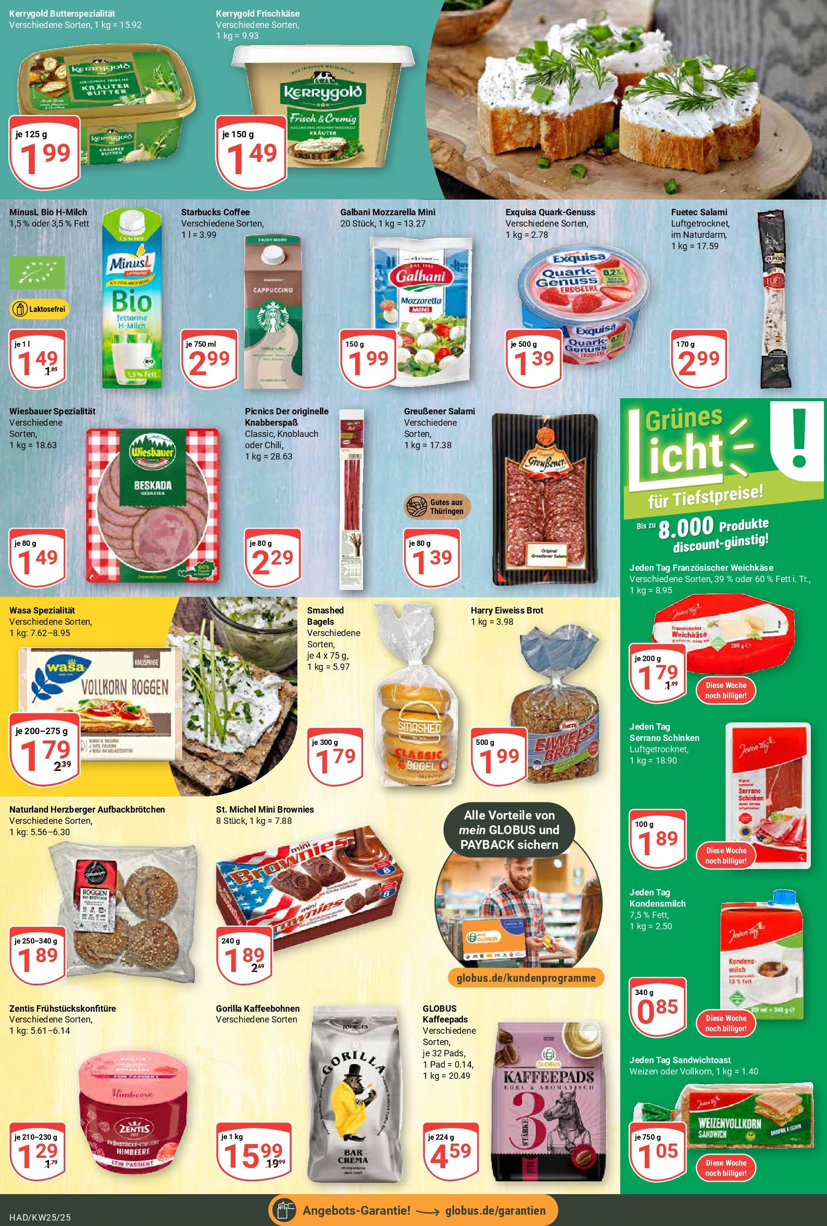 Globus prospekt Halle (saale)	 (ab 15.06.2025) » Angebote online | Seite: 18 | Produkte: Kaffeepads, Quark, Knoblauch, Frischkase