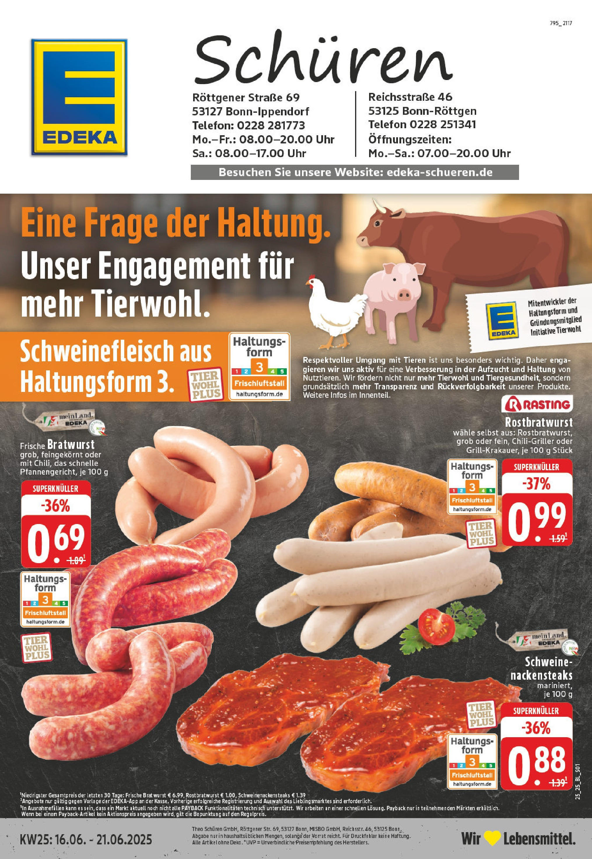 EDEKA Prospekt ab 15.06.2025 - Prospekt Bonn Online Vorschau von dem Prospekt des Geschäftes Edeka, gültig ab dem 15.06.2025