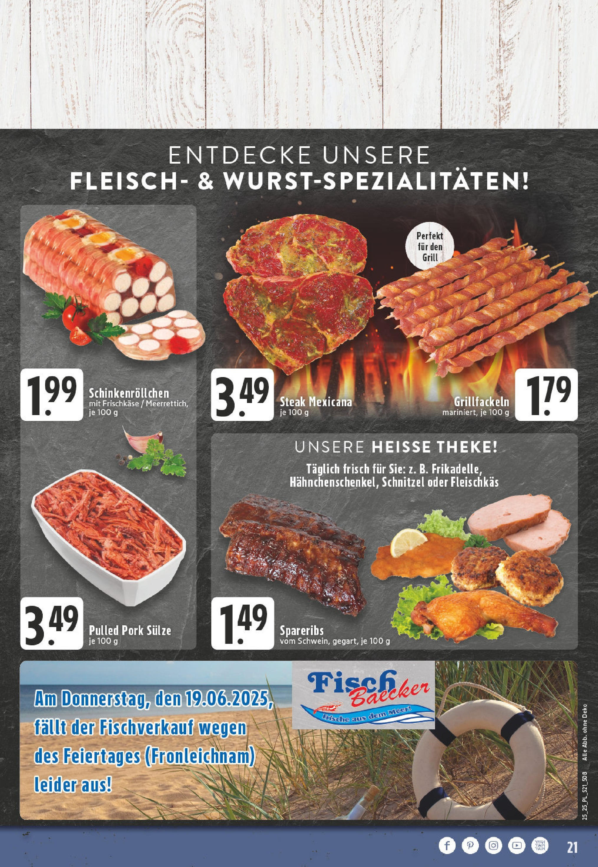 Edeka prospekt Kerken-Aldekerk	 (ab 15.06.2025) » Angebote Online | Seite: 21 | Produkte: Grill, Theke, Steak, Fleisch