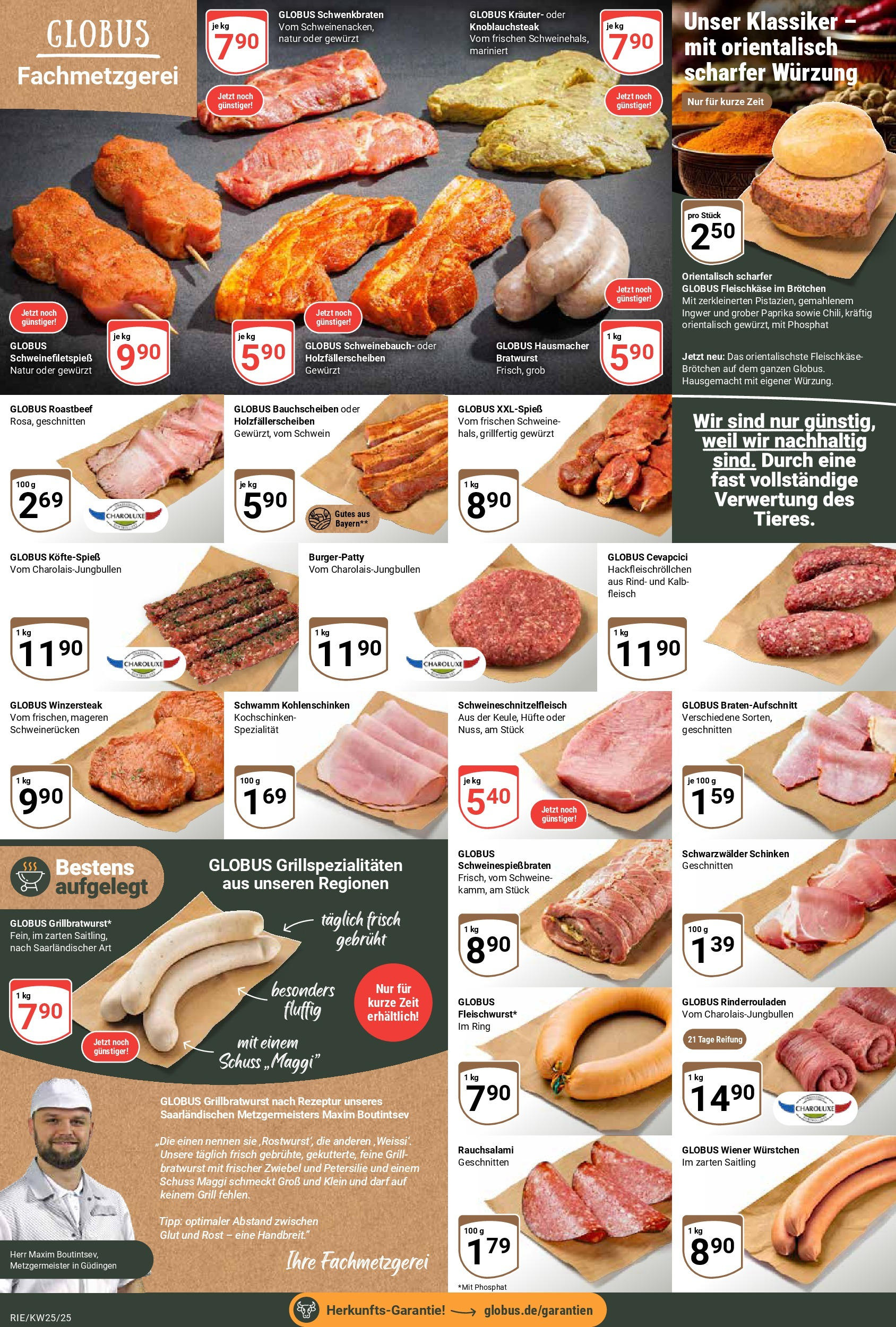 Globus prospekt Bochum-Riemke	 (ab 15.06.2025) » Angebote online | Seite: 6 | Produkte: Rinderrouladen, Schweinebauch, Bratwurst, Fleisch