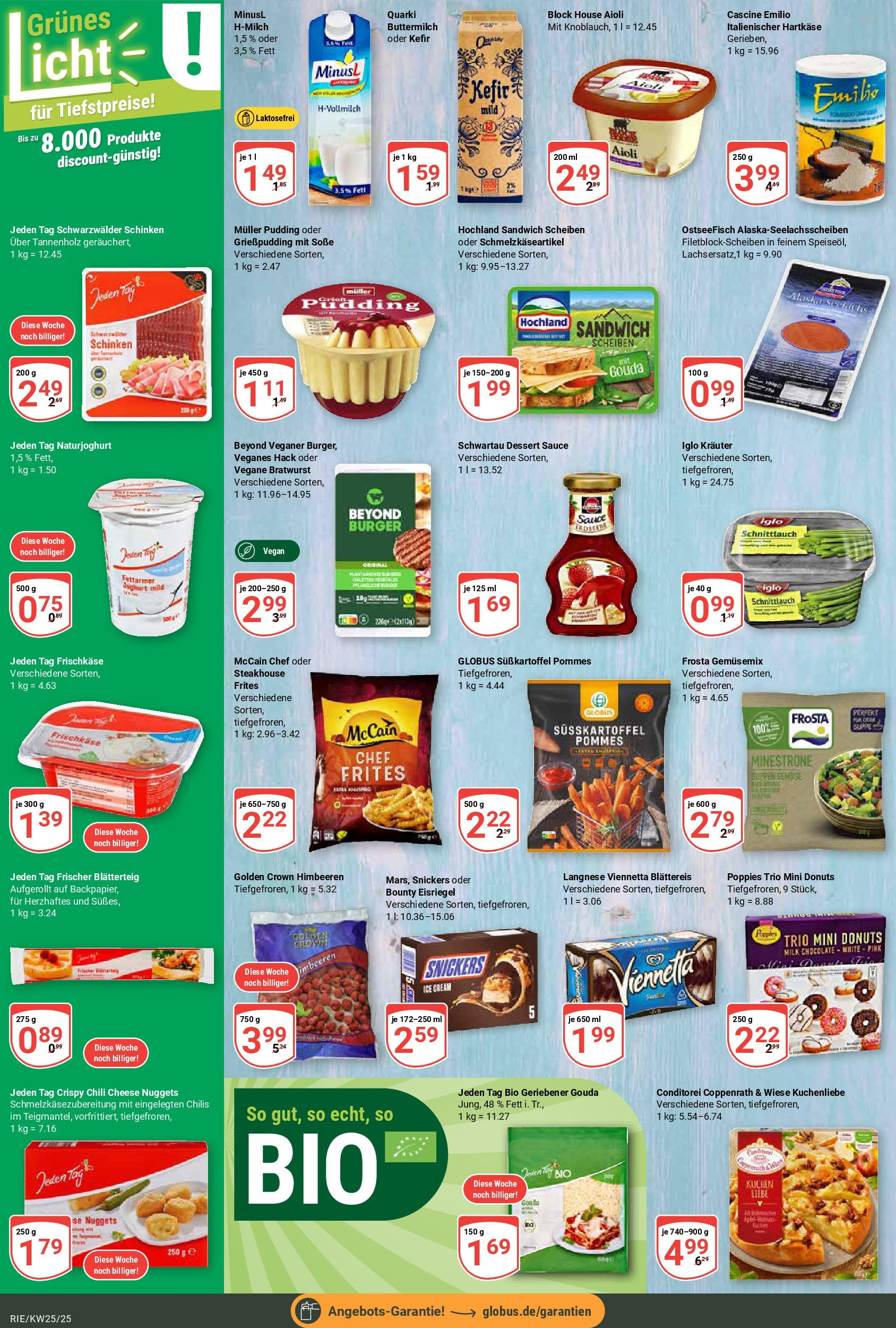 Globus prospekt Bochum-Riemke	 (ab 15.06.2025) » Angebote online | Seite: 8 | Produkte: Buttermilch, Burger, Pudding, Frischkase