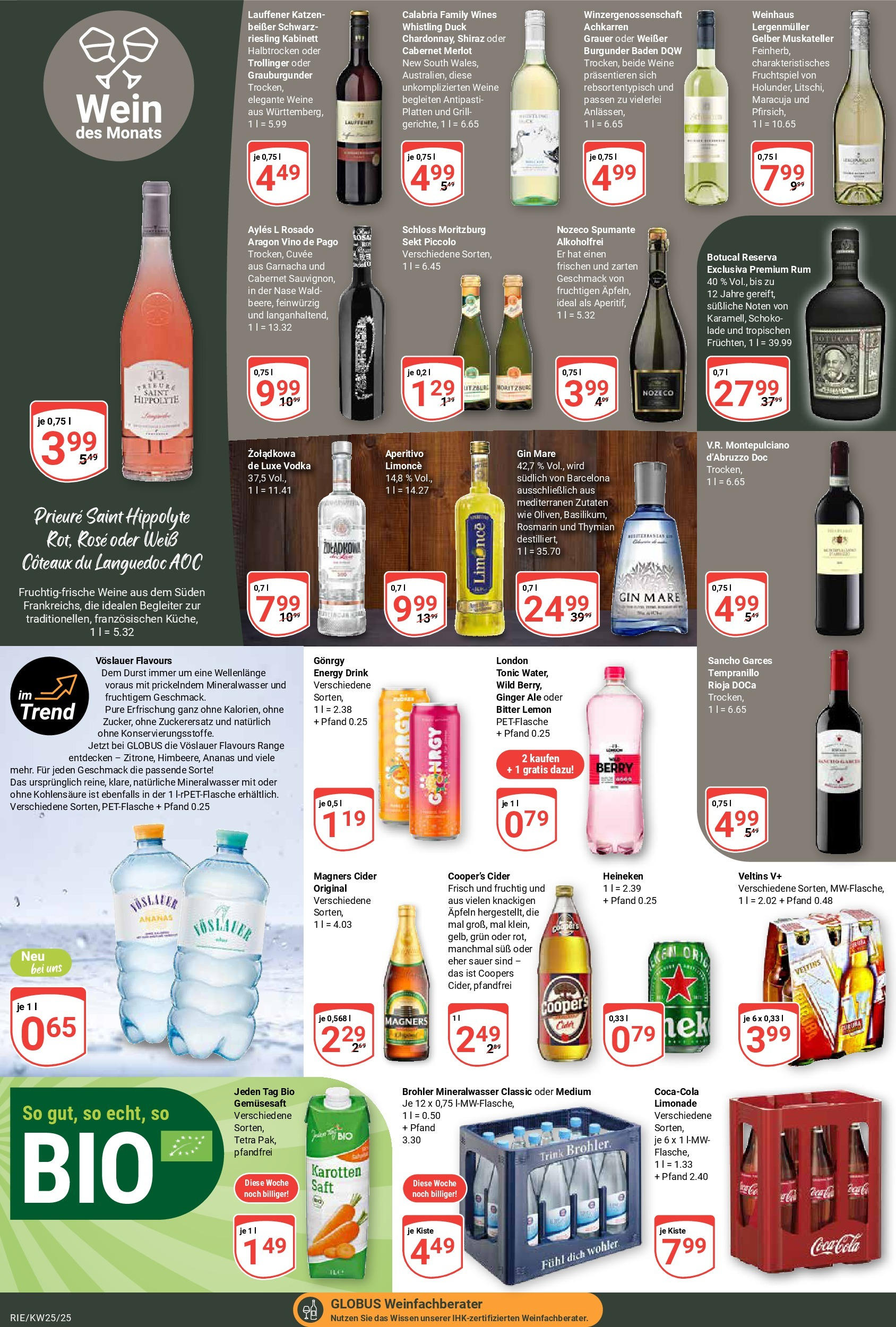 Globus prospekt Bochum-Riemke	 (ab 15.06.2025) » Angebote online | Seite: 14 | Produkte: Energy, Rum, Merlot, Gin