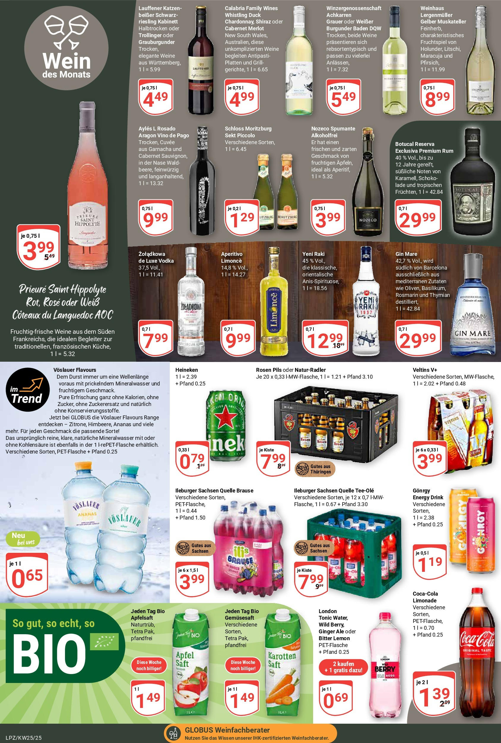 Globus prospekt Leipzig	 (ab 15.06.2025) » Angebote online | Seite: 22 | Produkte: Merlot, Küche, Vodka, Gin