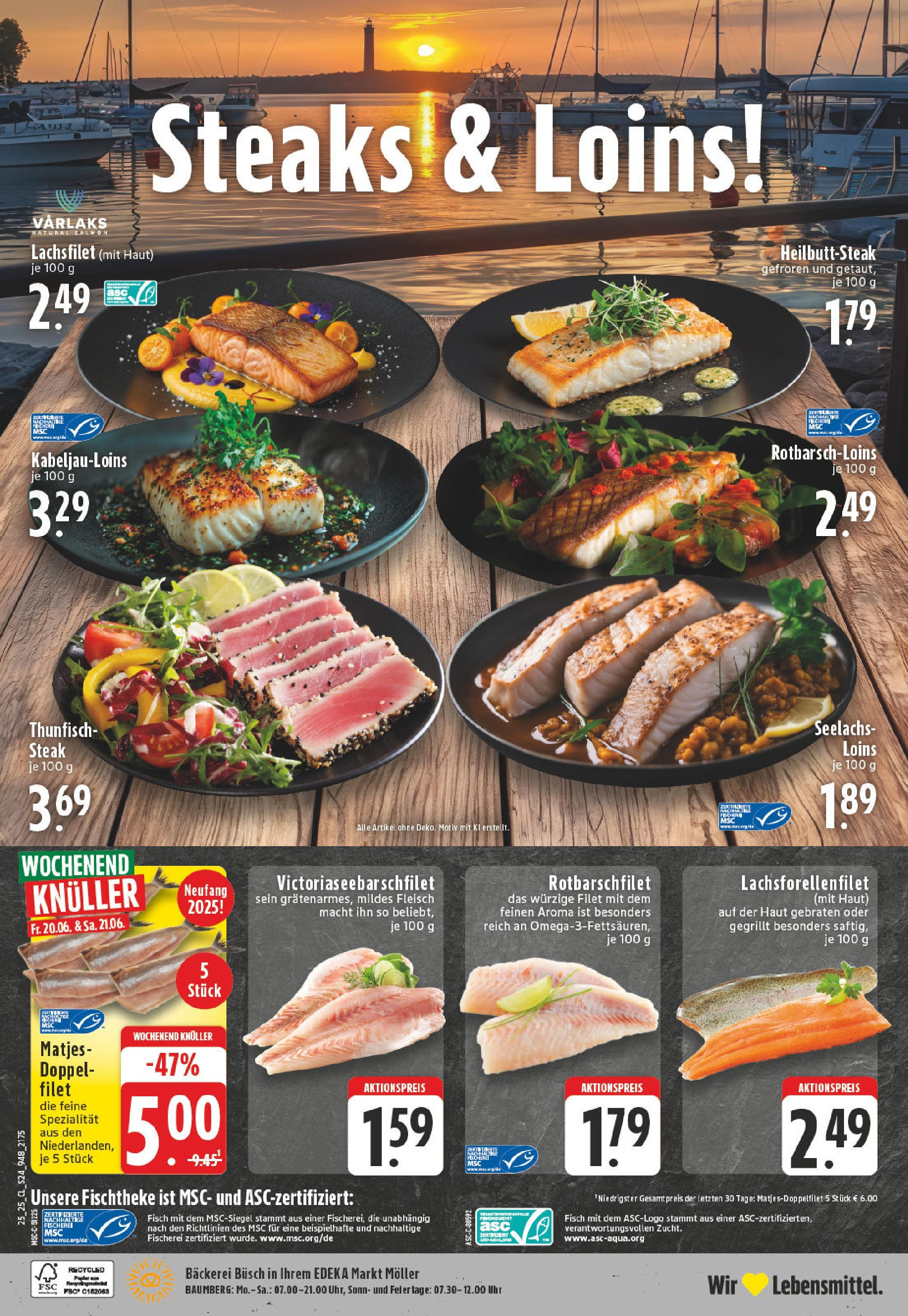 Edeka prospekt Monheim Am Rhein	 (ab 15.06.2025) » Angebote Online | Seite: 24 | Produkte: Bäckerei, Fisch, Steak, Fleisch