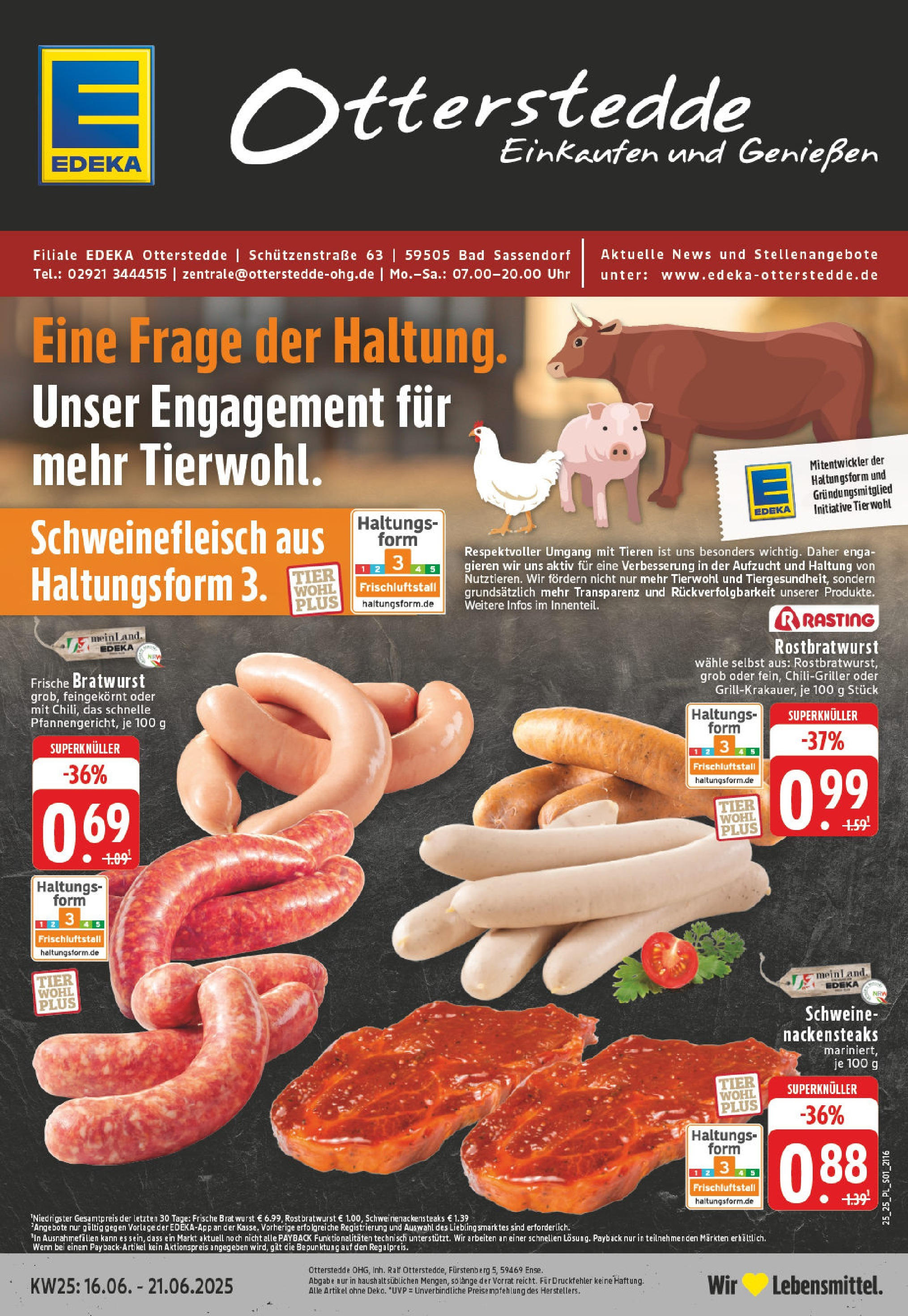 EDEKA Prospekt ab 15.06.2025 - Prospekt Bad Sassendorf Online Vorschau von dem Prospekt des Geschäftes Edeka, gültig ab dem 15.06.2025