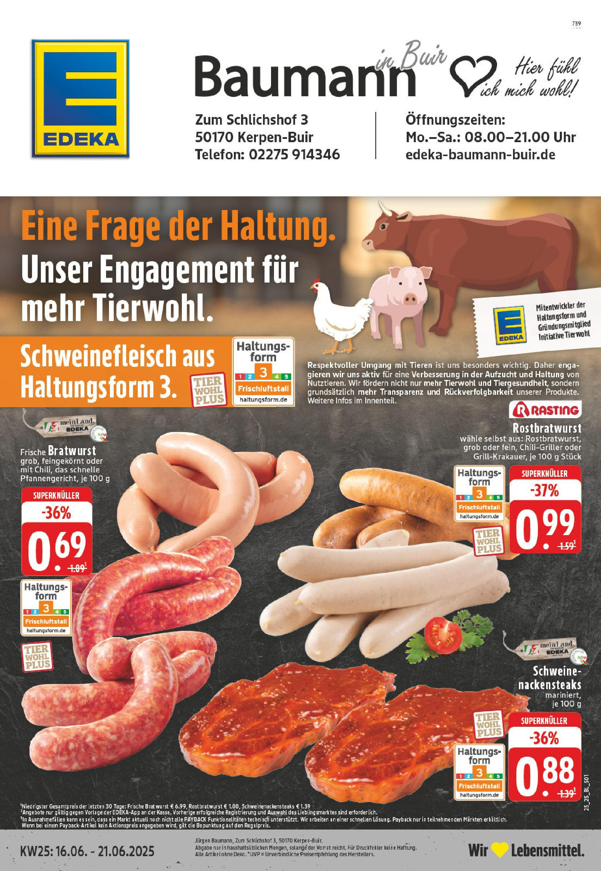EDEKA Prospekt ab 15.06.2025 - Prospekt Kerpen Online Vorschau von dem Prospekt des Geschäftes Edeka, gültig ab dem 15.06.2025