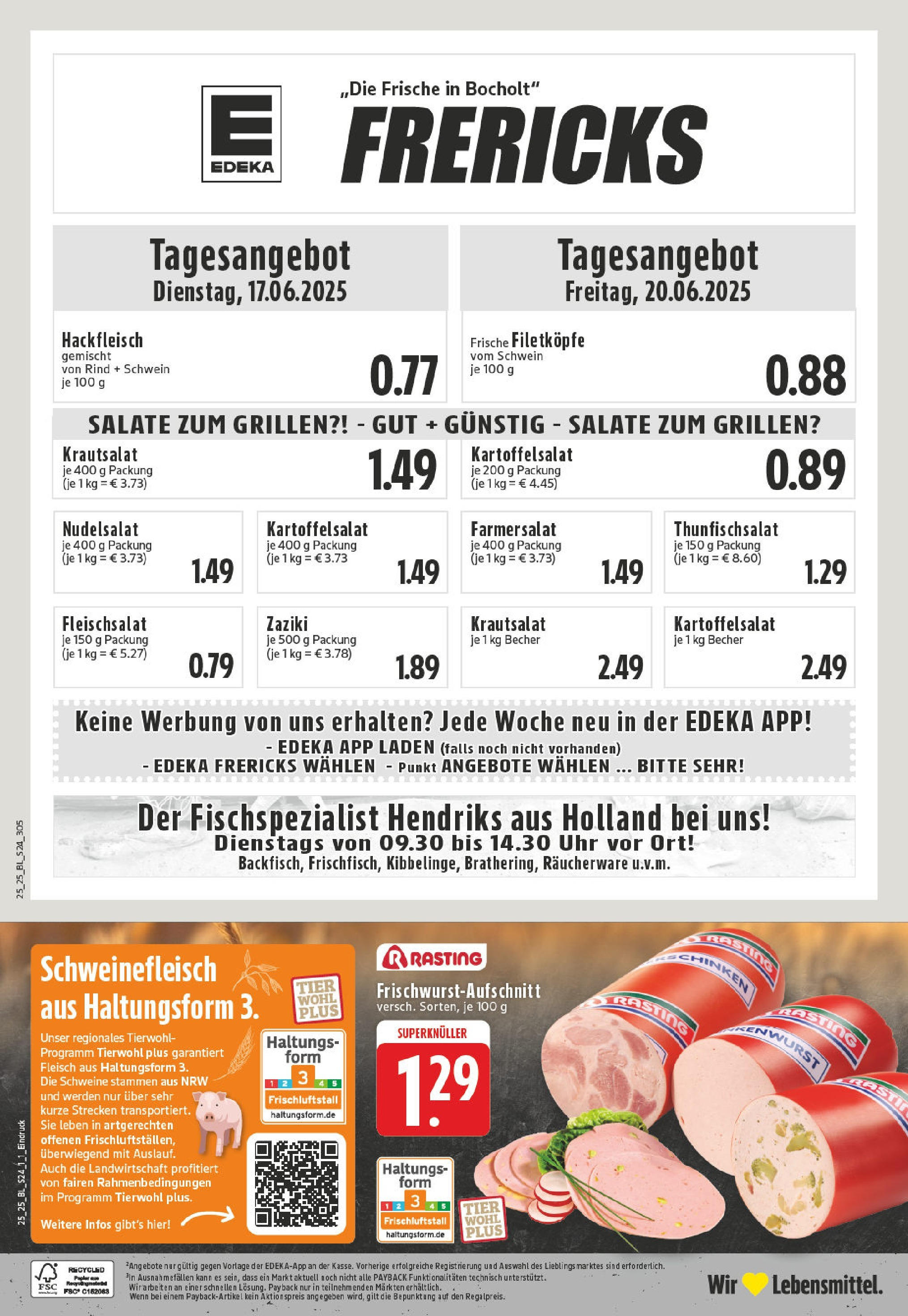 Edeka prospekt Bocholt	 (ab 15.06.2025) » Angebote Online | Seite: 24 | Produkte: Pasta, Fleisch, Uhr, Hackfleisch