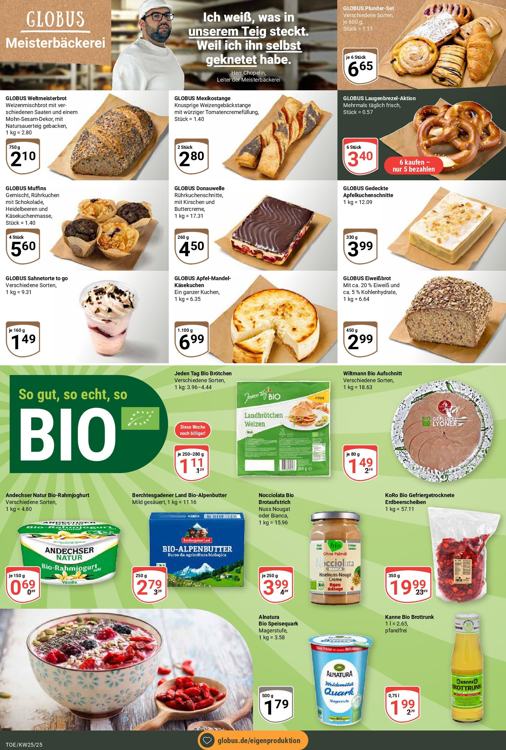 Globus prospekt Tönisvorst	 (ab 15.06.2025) » Angebote online | Seite: 5 | Produkte: Butter, Creme, Kuchen, Speisequark