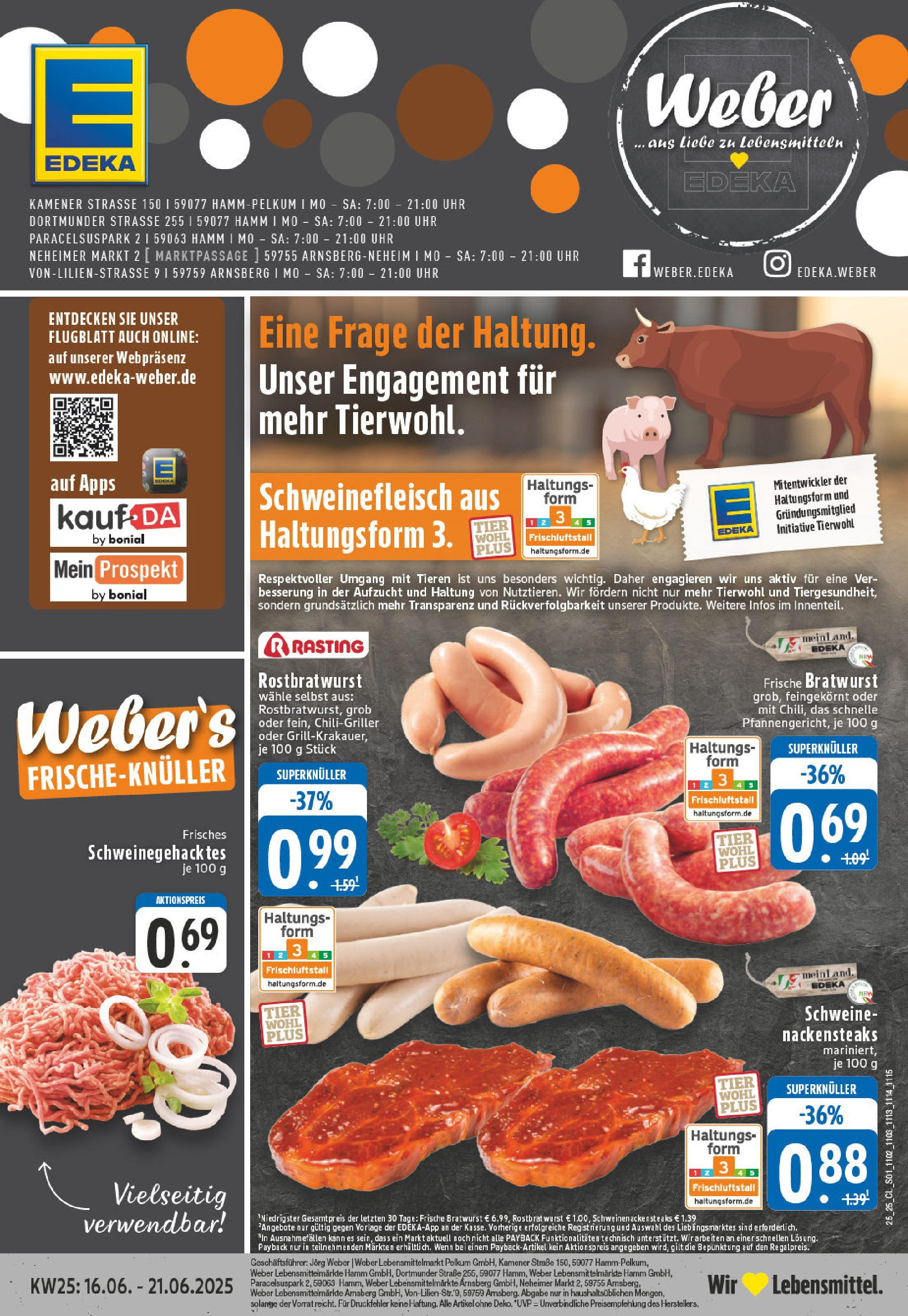 EDEKA Prospekt ab 15.06.2025 - Prospekt Hamm Online Vorschau von dem Prospekt des Geschäftes Edeka, gültig ab dem 15.06.2025