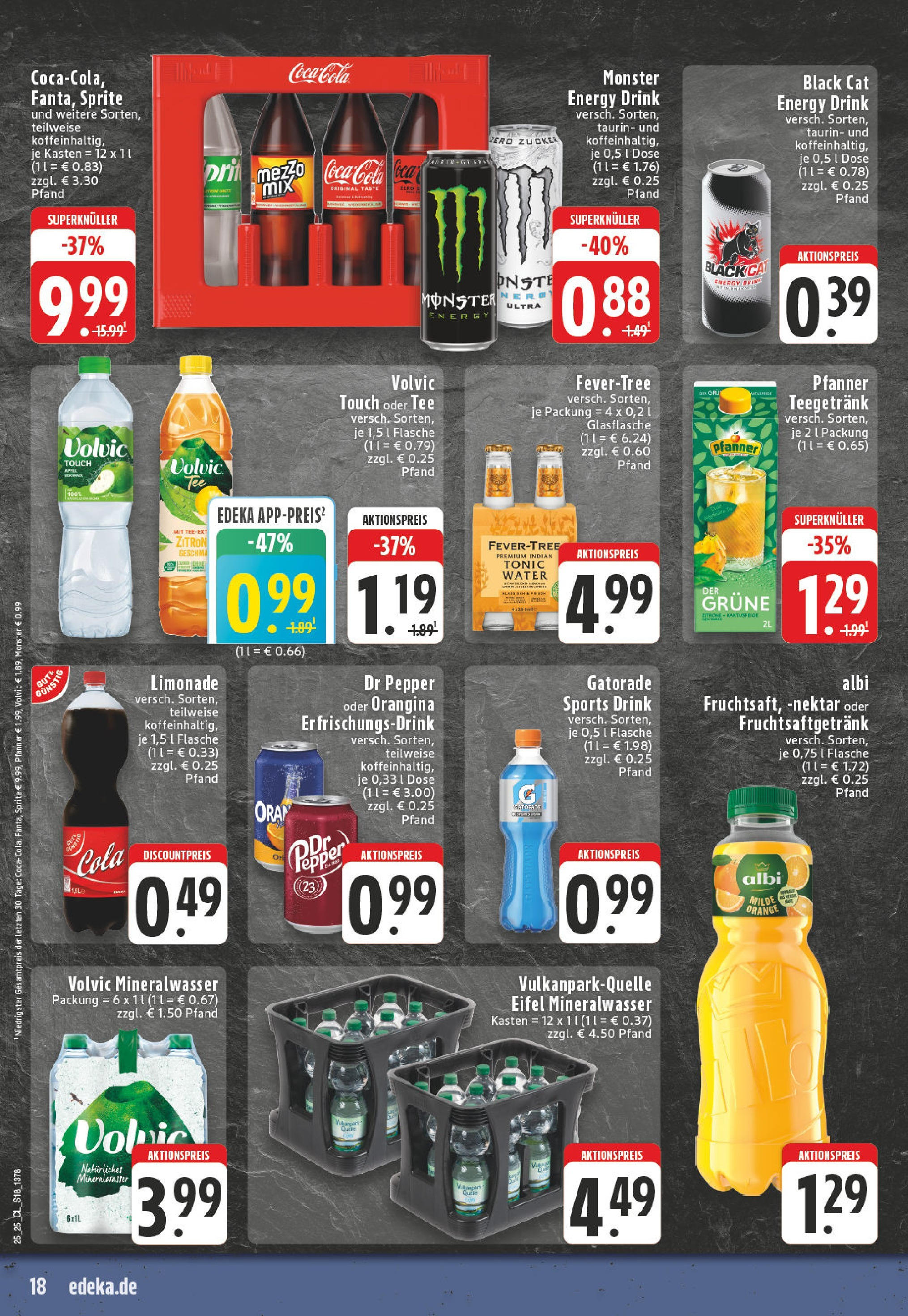 Edeka prospekt Puderbach	 (ab 15.06.2025) » Angebote Online | Seite: 18 | Produkte: Coca cola, Energy, Volvic touch, Monster