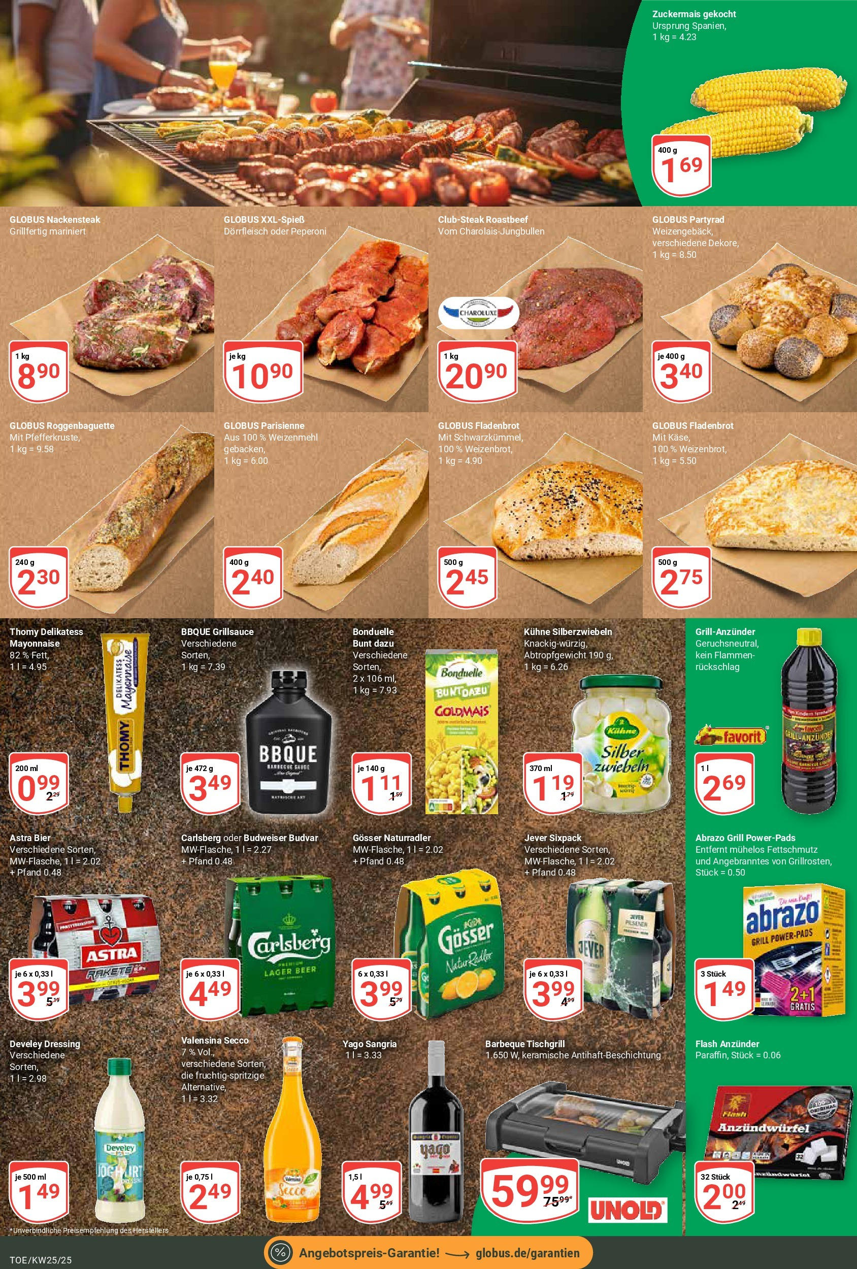 Globus prospekt Tönisvorst	 (ab 15.06.2025) » Angebote online | Seite: 15 | Produkte: Carlsberg, Roastbeef, Valensina, Mayonnaise