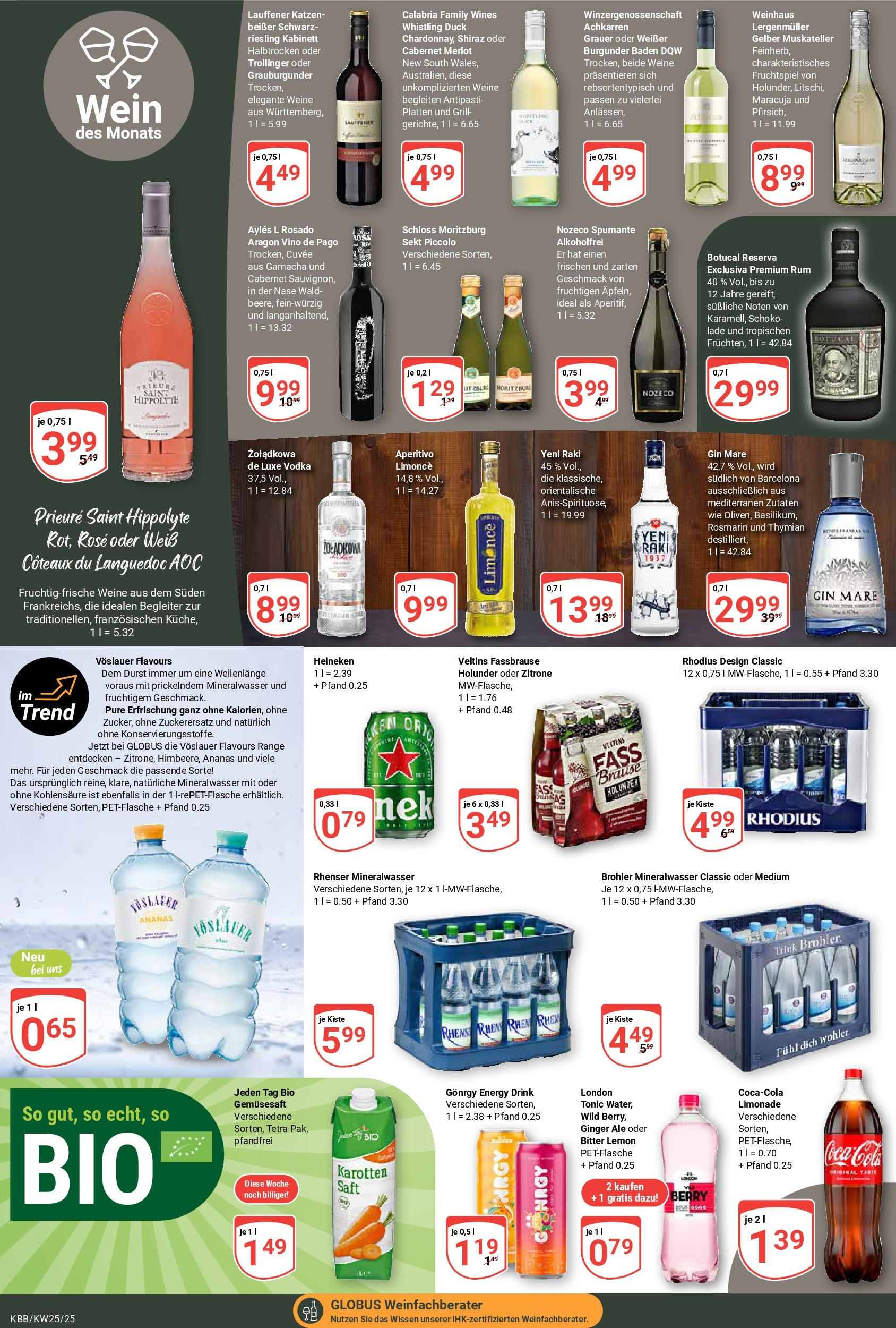Globus prospekt Koblenz-Bubenheim	 (ab 15.06.2025) » Angebote online | Seite: 14 | Produkte: Rum, Küche, Mineralwasser, Wein