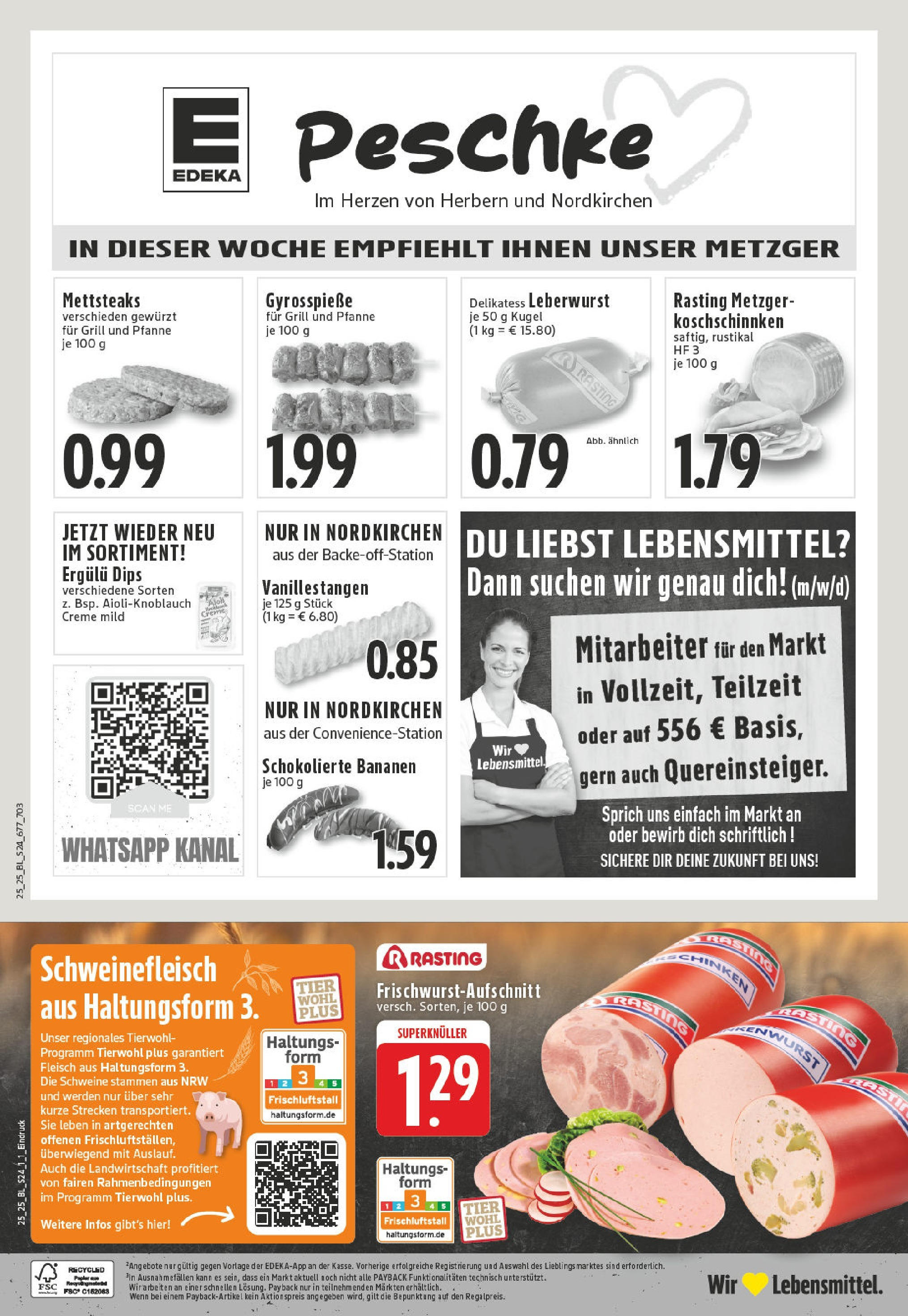 Edeka prospekt Ascheberg-Herbern	 (ab 15.06.2025) » Angebote Online | Seite: 24 | Produkte: Grill, Bananen, Schweinefleisch, Fleisch
