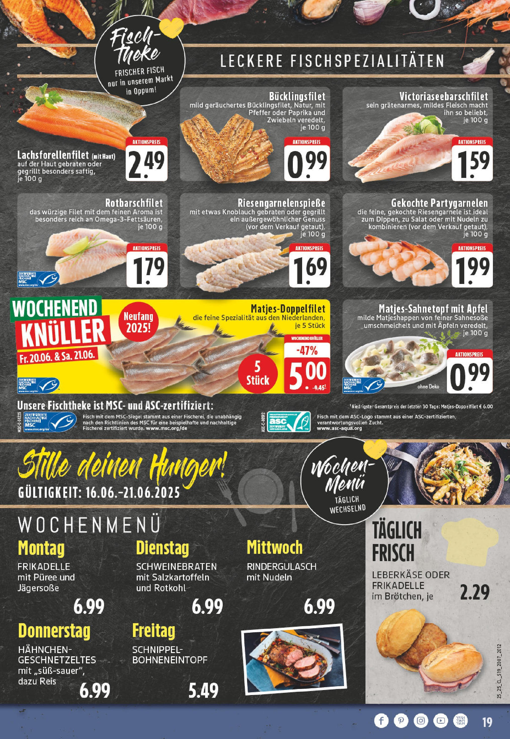 Edeka prospekt Krefeld	 (ab 15.06.2025) » Angebote Online | Seite: 19 | Produkte: Rindergulasch, Äpfel, Fisch, Reis