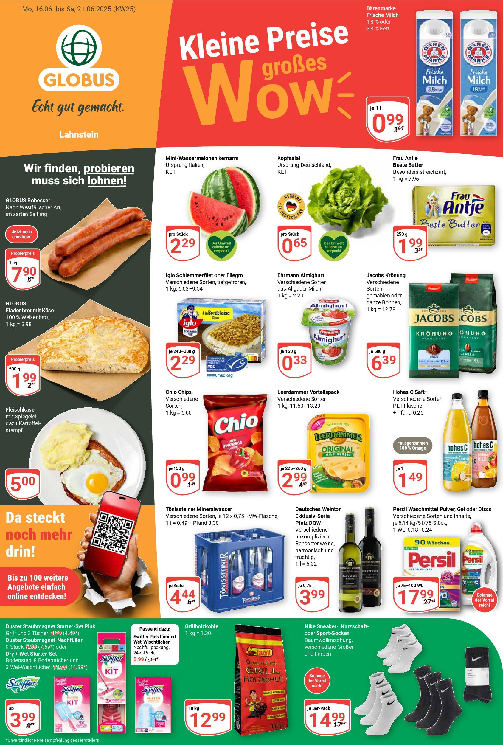 Globus prospekt Lahnstein	 (ab 15.06.2025) » Angebote online | Seite: 1 | Produkte: Ehrmann almighurt, Käse, Leerdammer, Persil