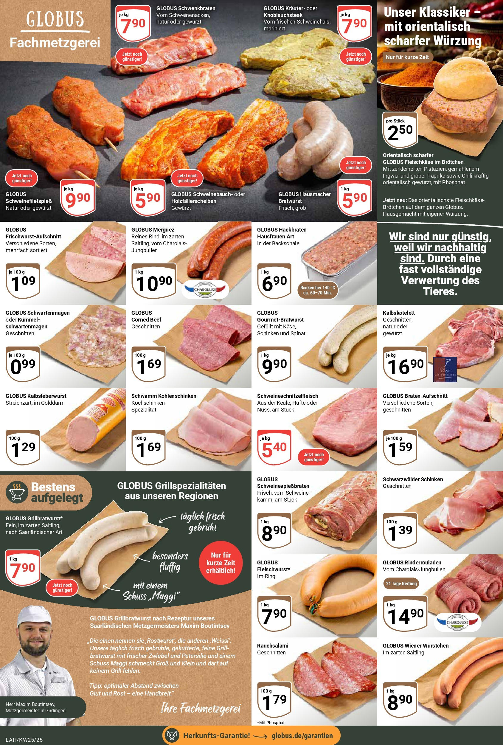 Globus prospekt Lahnstein	 (ab 15.06.2025) » Angebote online | Seite: 6 | Produkte: Wiener wurstchen, Schweinebauch, Bratwurst, Chili