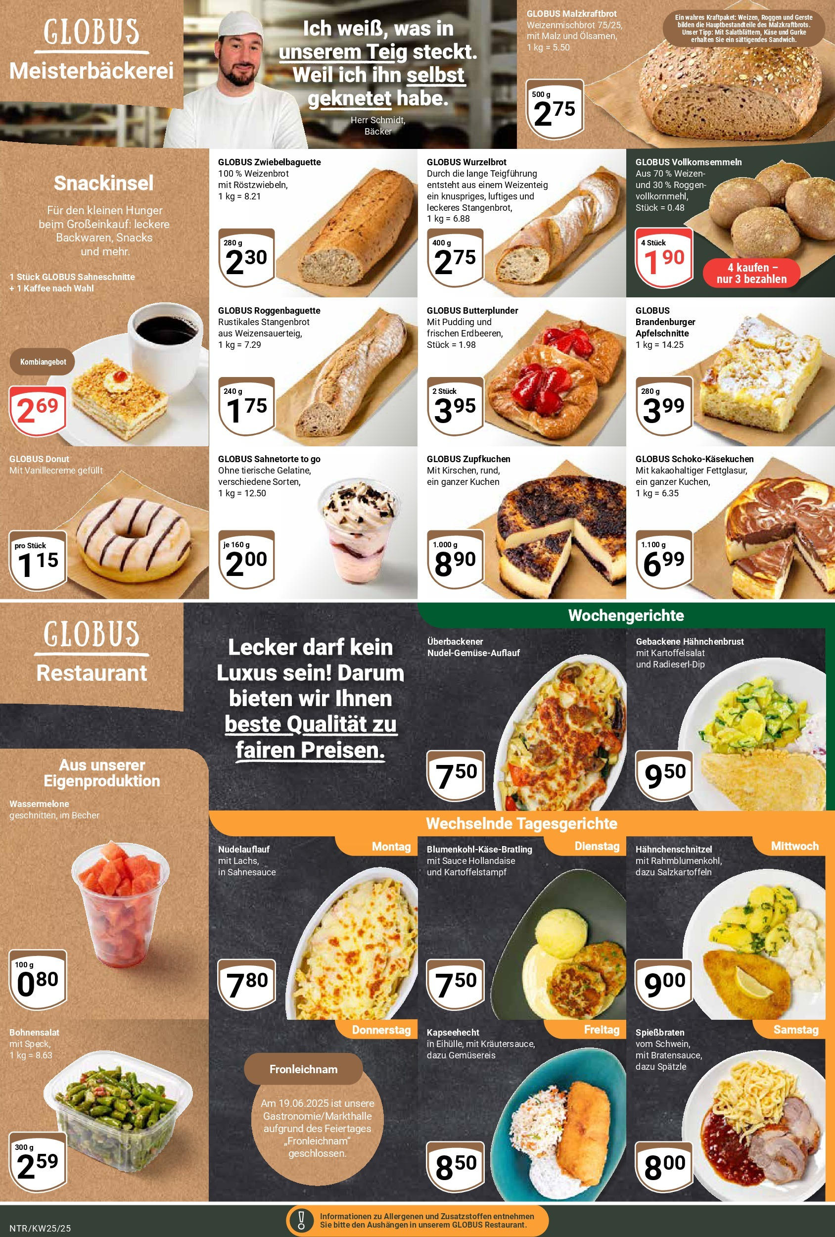 Globus prospekt Neutraubling	 (ab 15.06.2025) » Angebote online | Seite: 6 | Produkte: Baguette, Schnitzel, Wassermelone, Kuchen