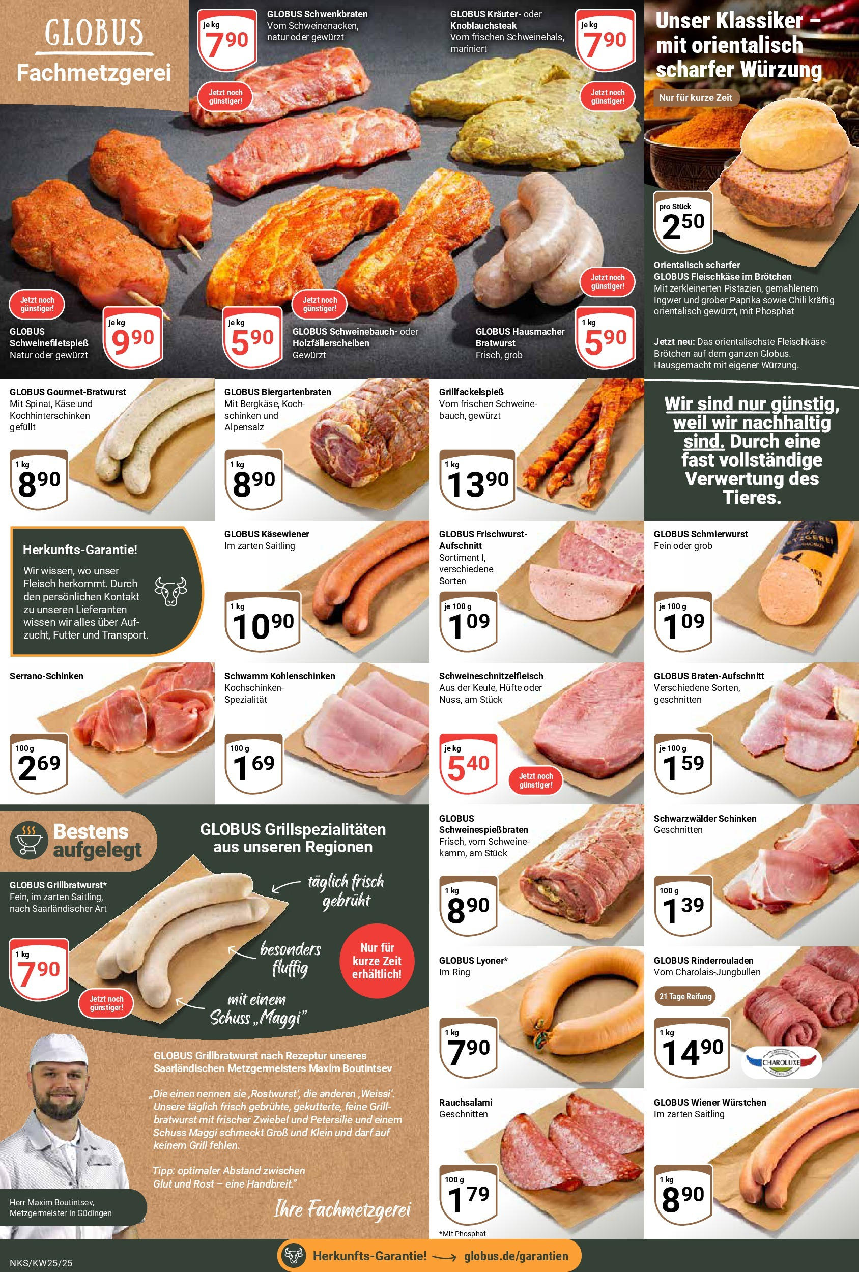 Globus prospekt Neunkirchen	 (ab 15.06.2025) » Angebote online | Seite: 8 | Produkte: Rinderrouladen, Wiener wurstchen, Maggi, Bratwurst