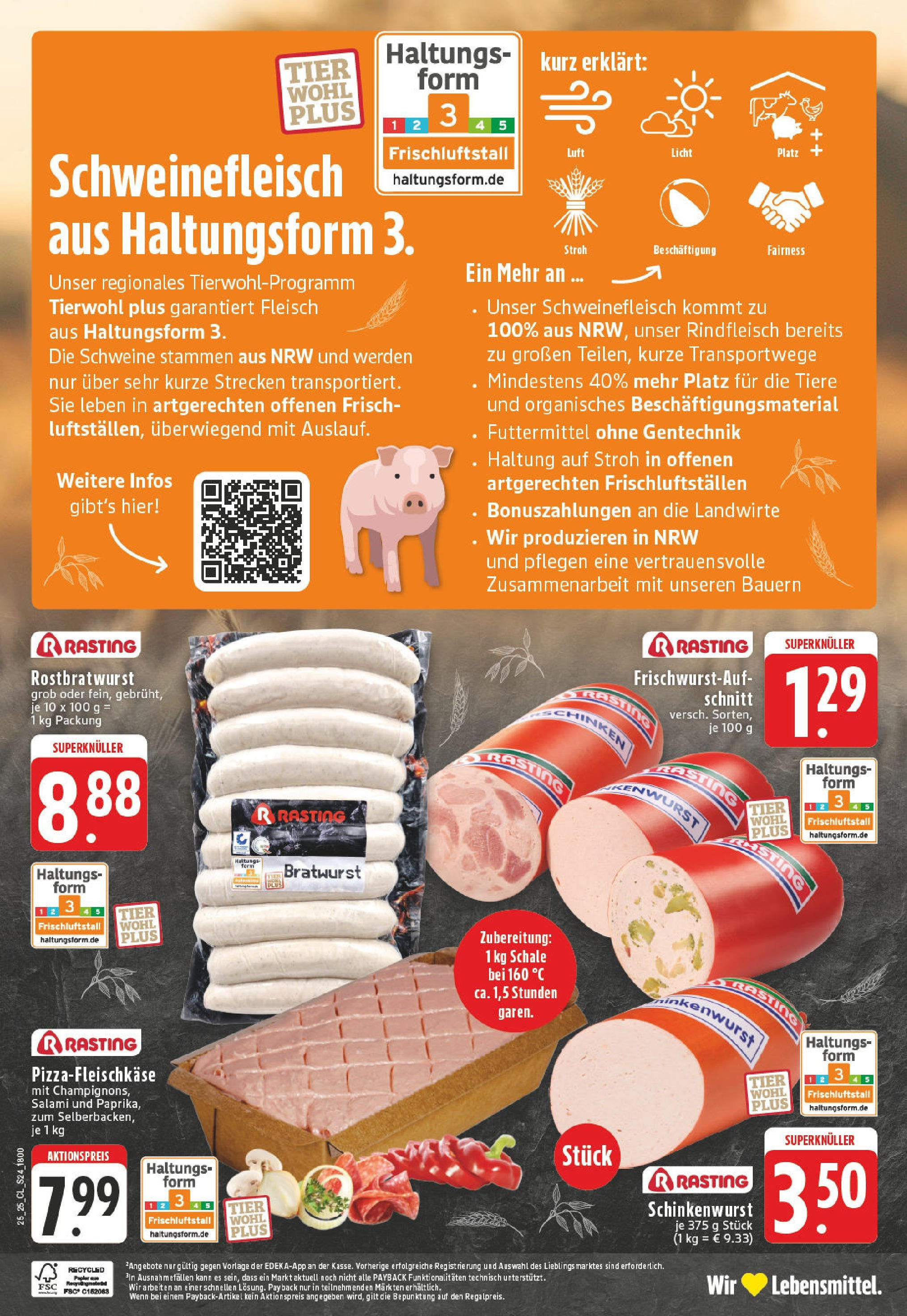 Edeka prospekt Borgholzhausen	 (ab 15.06.2025) » Angebote Online | Seite: 24 | Produkte: Bratwurst, Schweinefleisch, Rindfleisch, Fleisch