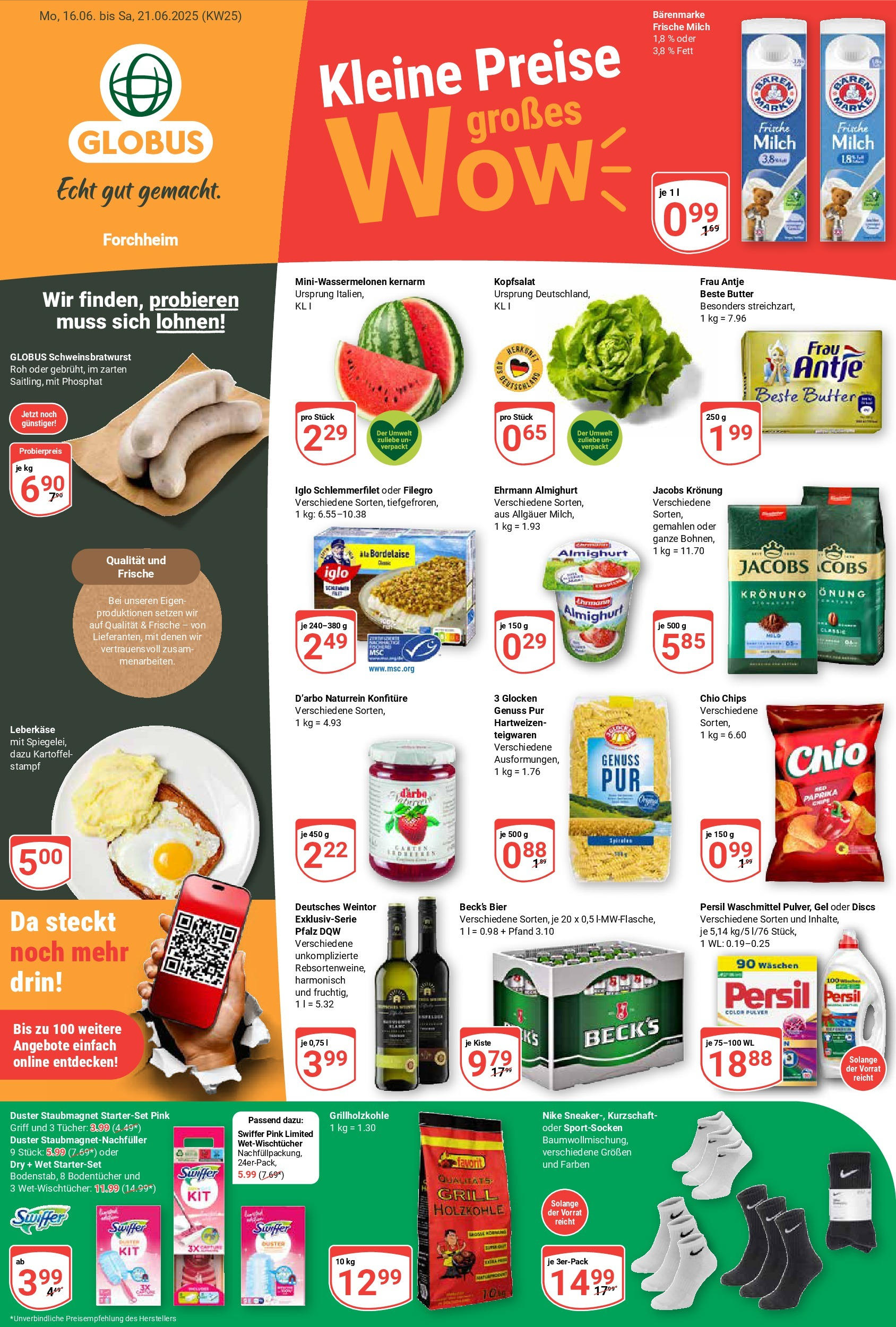 Globus prospekt Forchheim	 (ab 15.06.2025) » Angebote online | Seite: 1 | Produkte: Iglo, Swiffer, Iglo schlemmerfilet, Leberkase