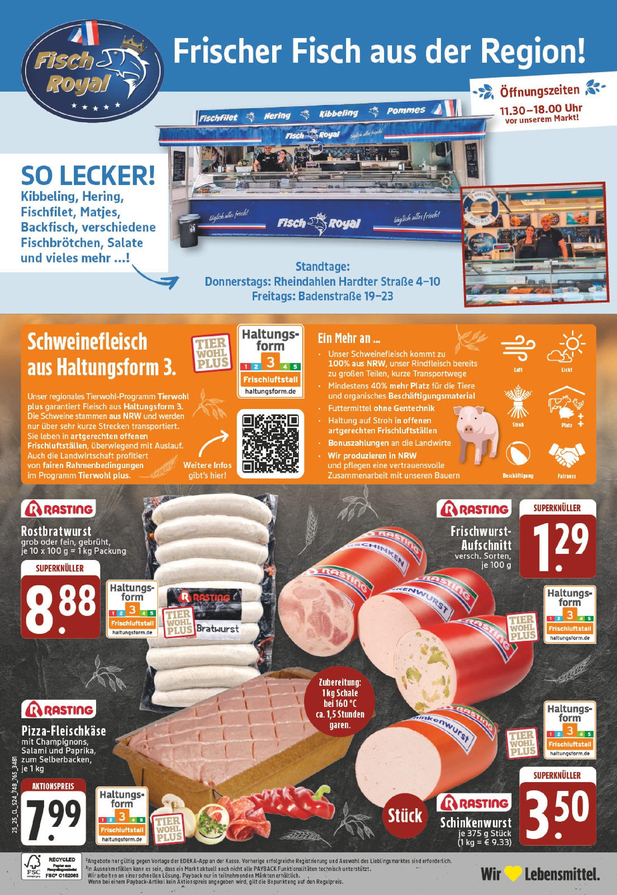 Edeka prospekt Mönchengladbach-Rheydt	 (ab 15.06.2025) » Angebote Online | Seite: 24 | Produkte: Pommes, Fisch, Schweinefleisch, Rindfleisch