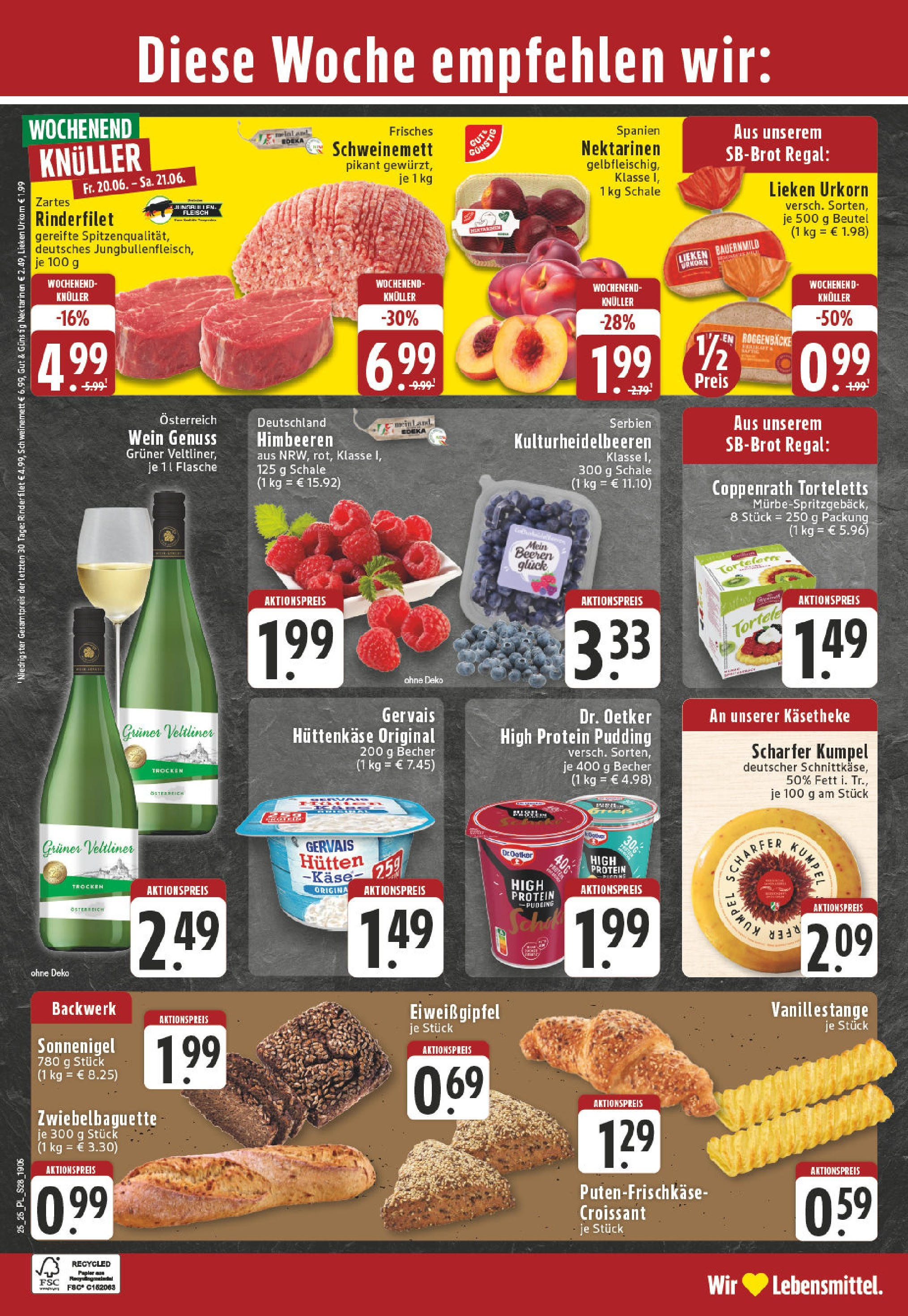 Edeka prospekt Lippstadt	 (ab 15.06.2025) » Angebote Online | Seite: 28 | Produkte: Himbeeren, Rinderfilet, Croissant, Fleisch