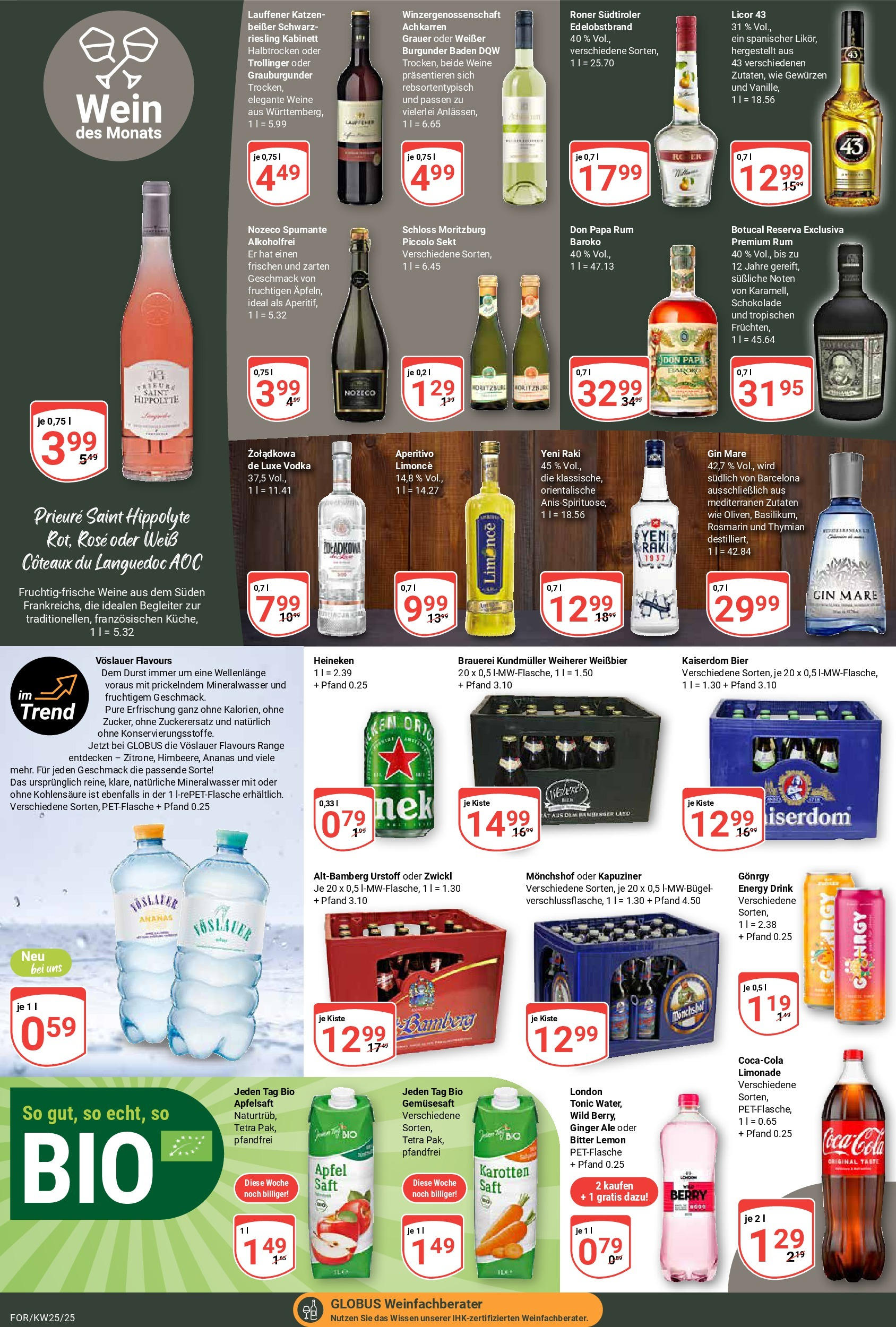 Globus prospekt Forchheim	 (ab 15.06.2025) » Angebote online | Seite: 15 | Produkte: Coca cola, Weißbier, Ananas, Saft