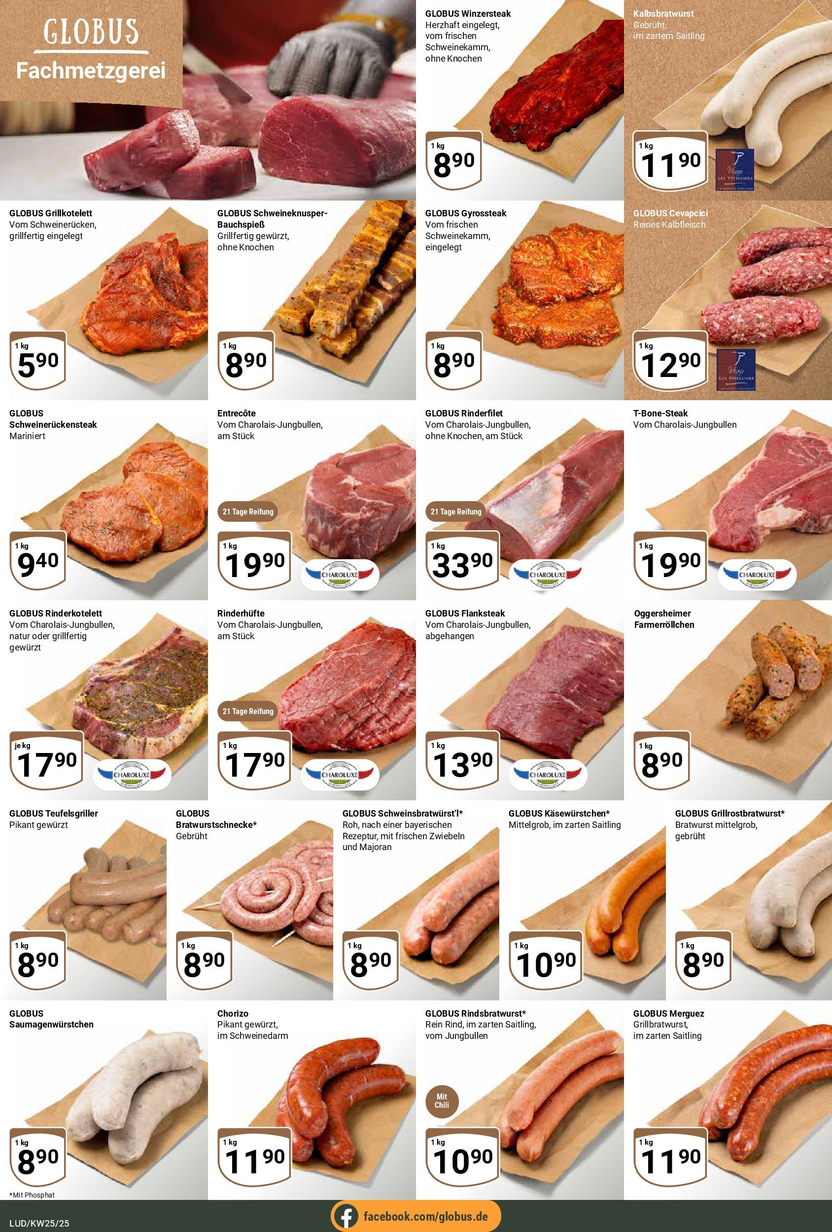 Globus prospekt Ludwigshafen-Oggersheim	 (ab 15.06.2025) » Angebote online | Seite: 7 | Produkte: Rinderfilet, Cevapcici, Entrecote, Zwiebeln