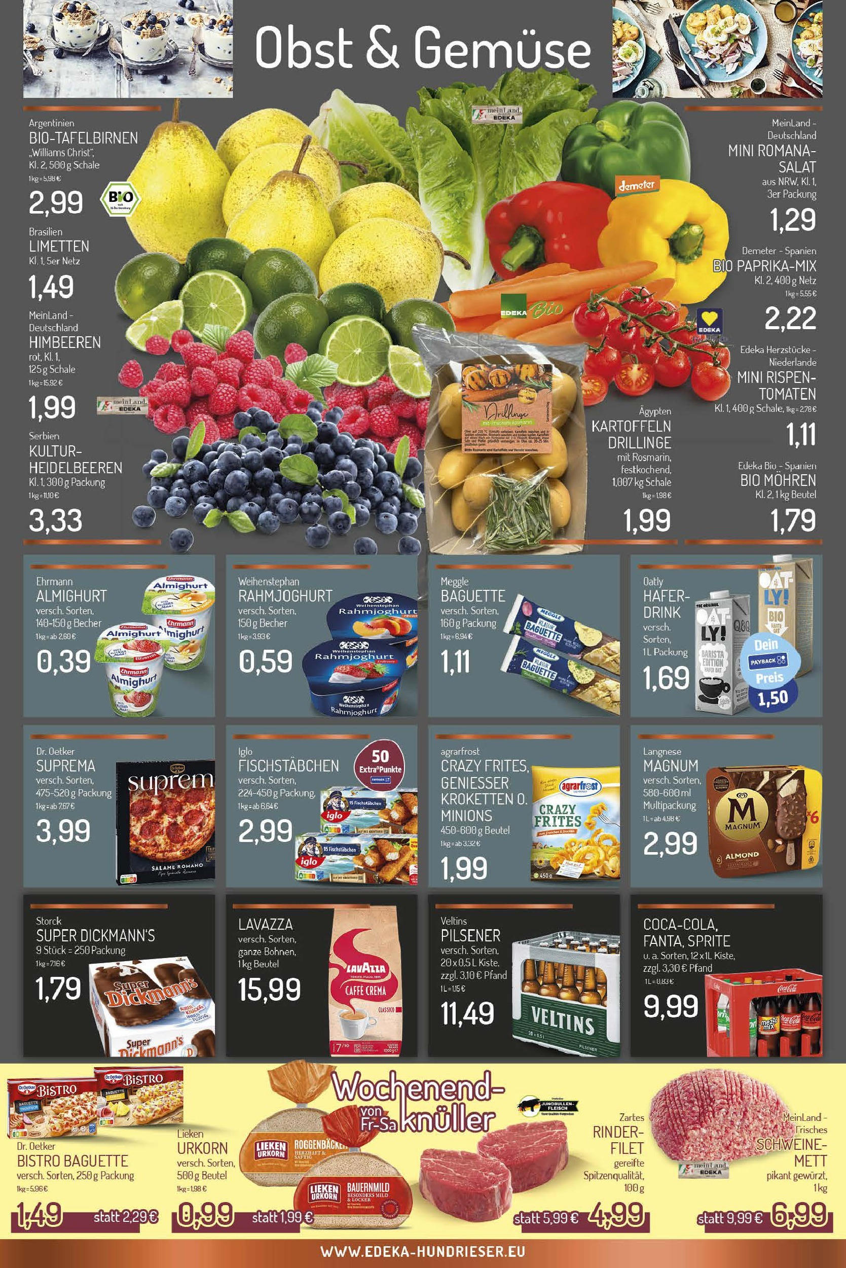 Edeka prospekt Essen	 (ab 15.06.2025) » Angebote Online | Seite: 4 | Produkte: Ehrmann almighurt, Iglo, Pizza, Fleisch