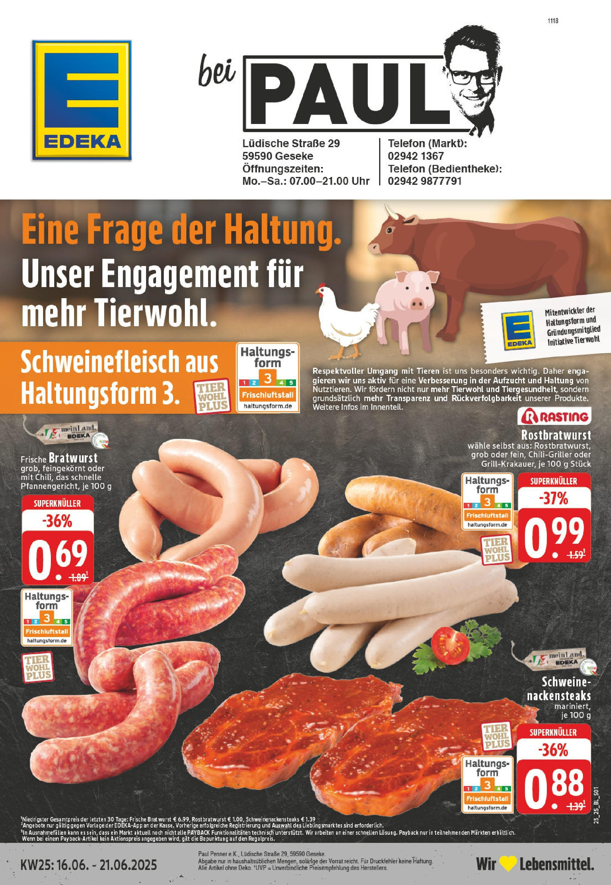 EDEKA Prospekt ab 15.06.2025 - Prospekt Geseke Online Vorschau von dem Prospekt des Geschäftes Edeka, gültig ab dem 15.06.2025