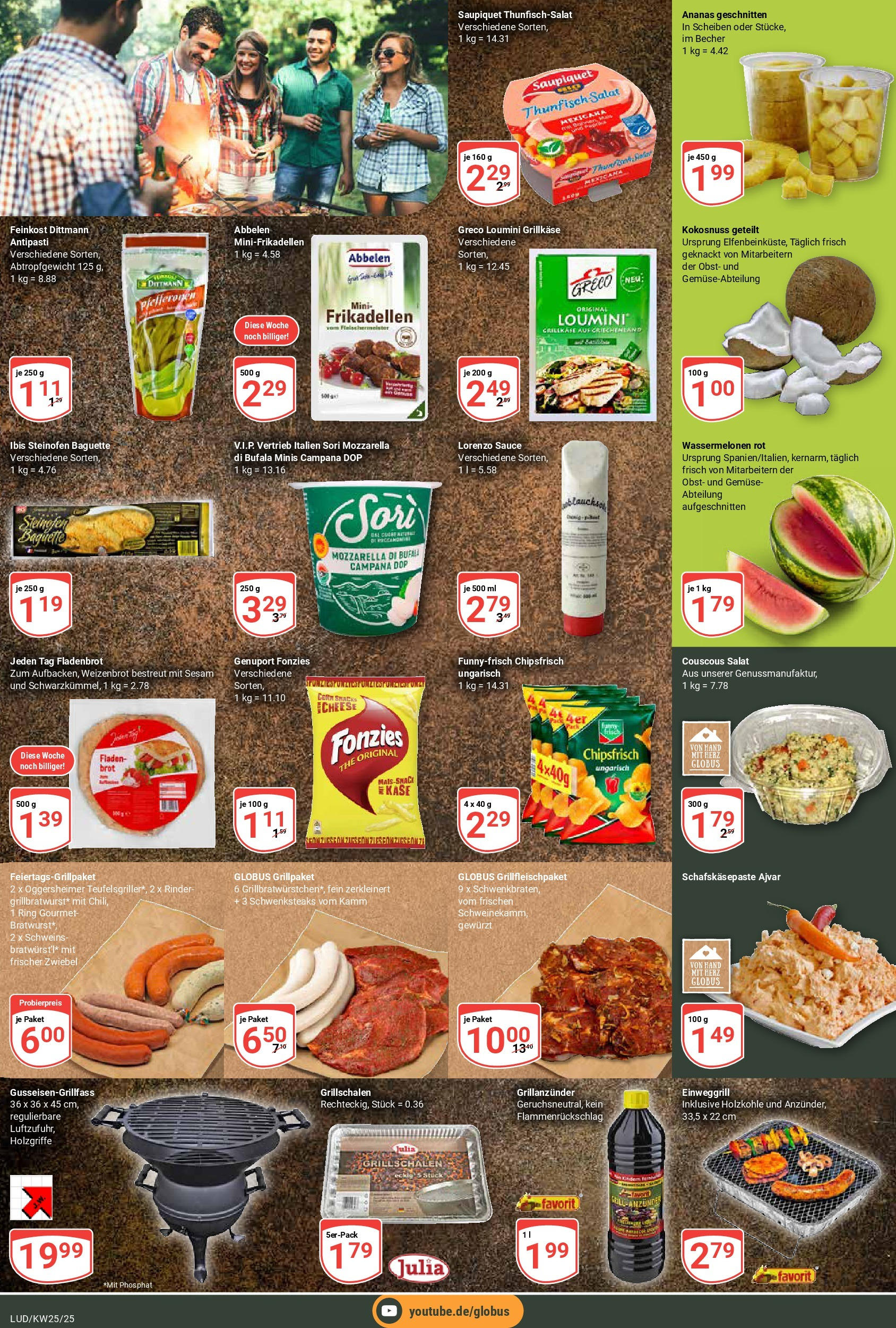 Globus prospekt Ludwigshafen-Oggersheim	 (ab 15.06.2025) » Angebote online | Seite: 16 | Produkte: Thunfisch, Bratwurst, Ananas, Obst