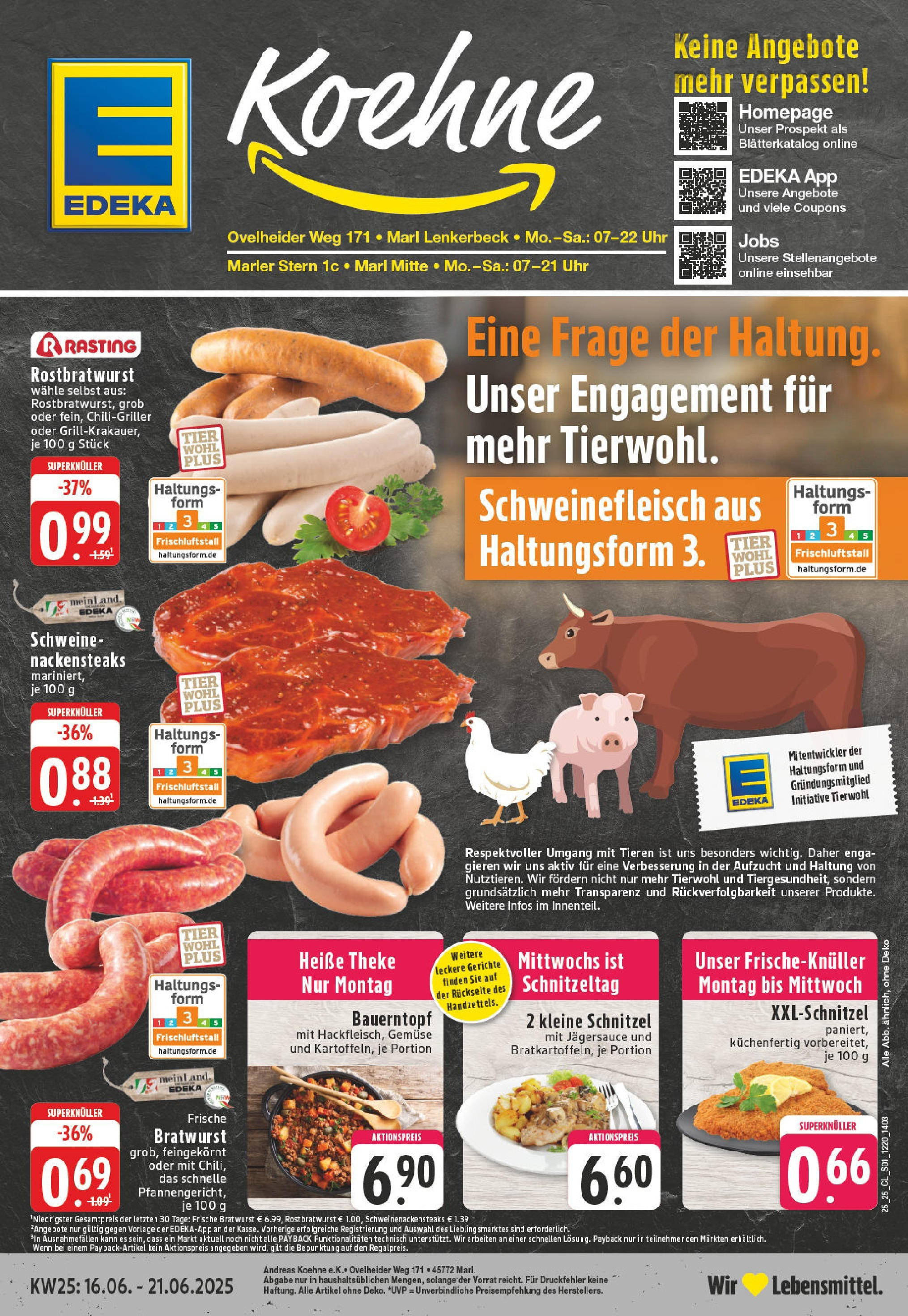EDEKA Prospekt ab 15.06.2025 - Prospekt Marl Online Vorschau von dem Prospekt des Geschäftes Edeka, gültig ab dem 15.06.2025
