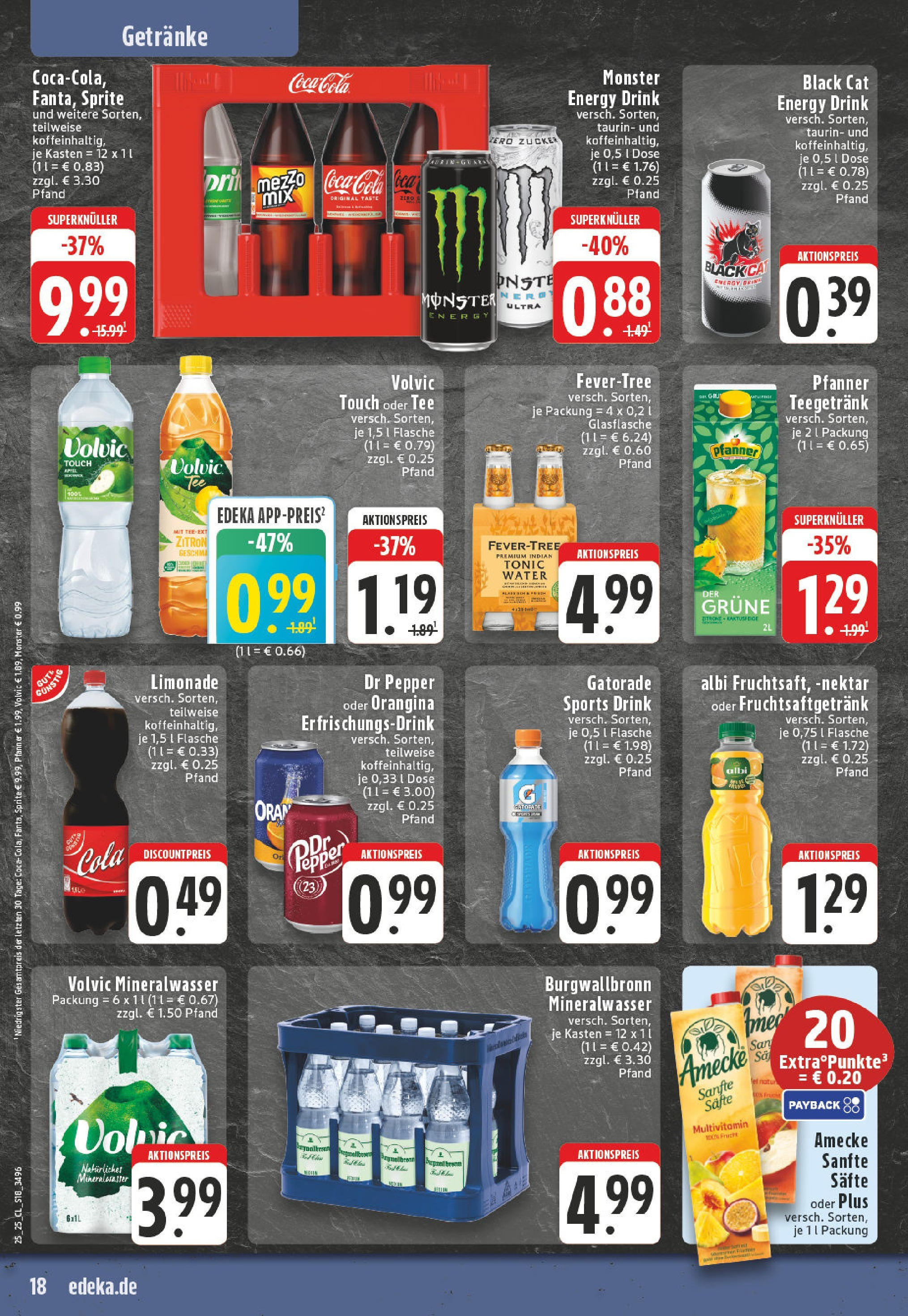 Edeka prospekt Essen	 (ab 15.06.2025) » Angebote Online | Seite: 18 | Produkte: Sprite, Monster, Tee, Volvic