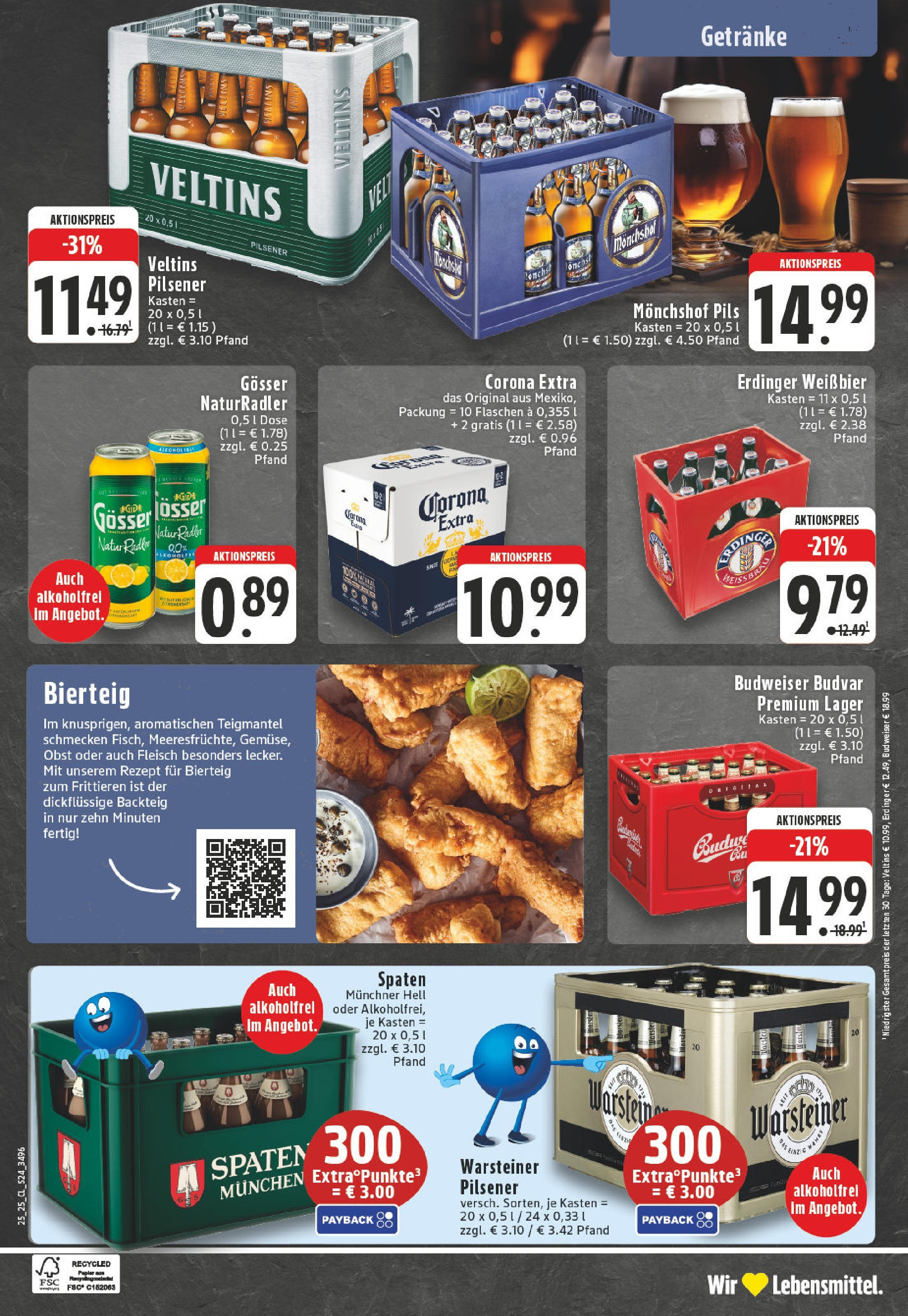 Edeka prospekt Essen	 (ab 15.06.2025) » Angebote Online | Seite: 24 | Produkte: Monchshof, Obst, Warsteiner, Fleisch
