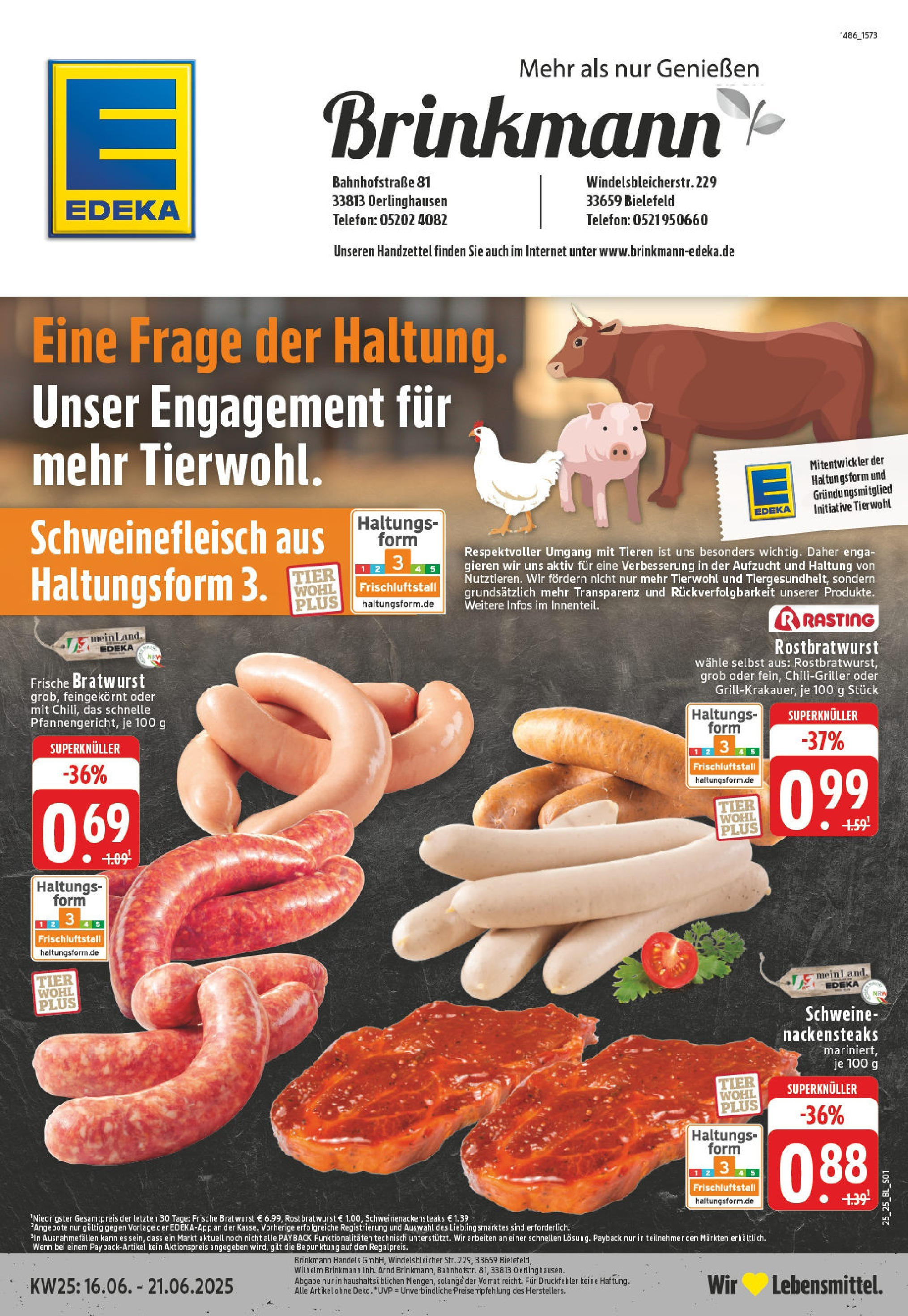 EDEKA Prospekt ab 15.06.2025 - Prospekt Bielefeld Online Vorschau von dem Prospekt des Geschäftes Edeka, gültig ab dem 15.06.2025