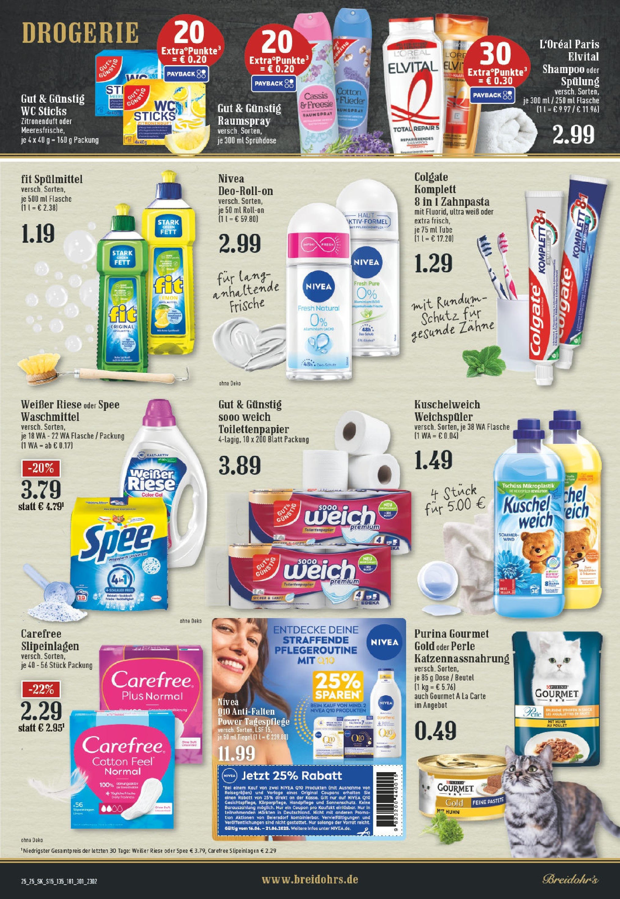Edeka prospekt Rösrath	 (ab 15.06.2025) » Angebote Online | Seite: 15 | Produkte: Deodorant, Zahnpasta, Weichspüler, Purina gourmet gold