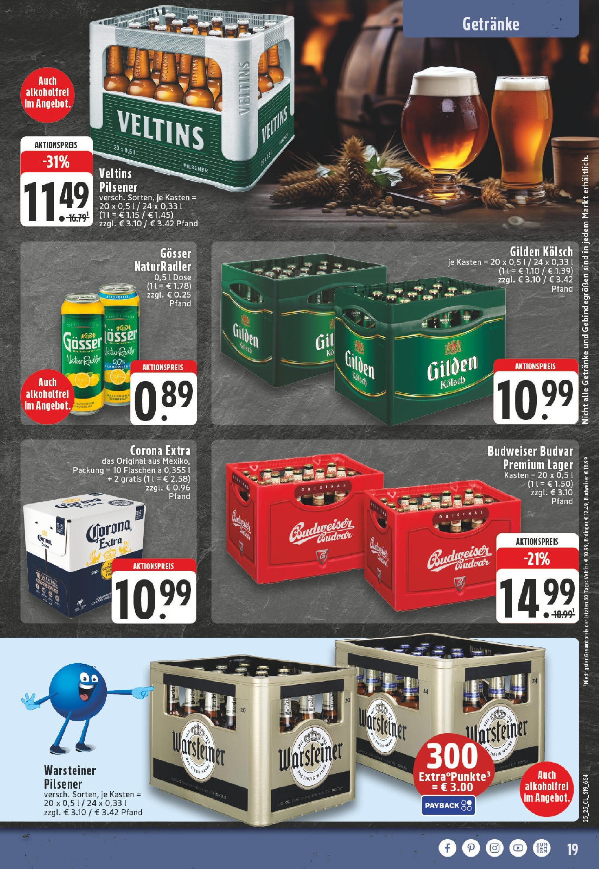 Edeka prospekt Hennef - Uckerath	 (ab 15.06.2025) » Angebote Online | Seite: 19 | Produkte: Erdinger, Radler, Warsteiner, Veltins