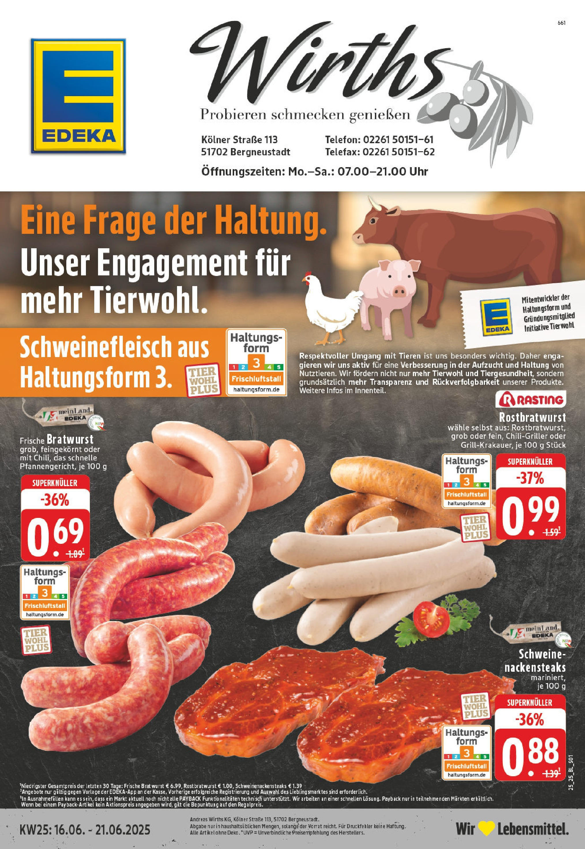EDEKA Prospekt ab 15.06.2025 - Prospekt Bergneustadt Online Vorschau von dem Prospekt des Geschäftes Edeka, gültig ab dem 15.06.2025