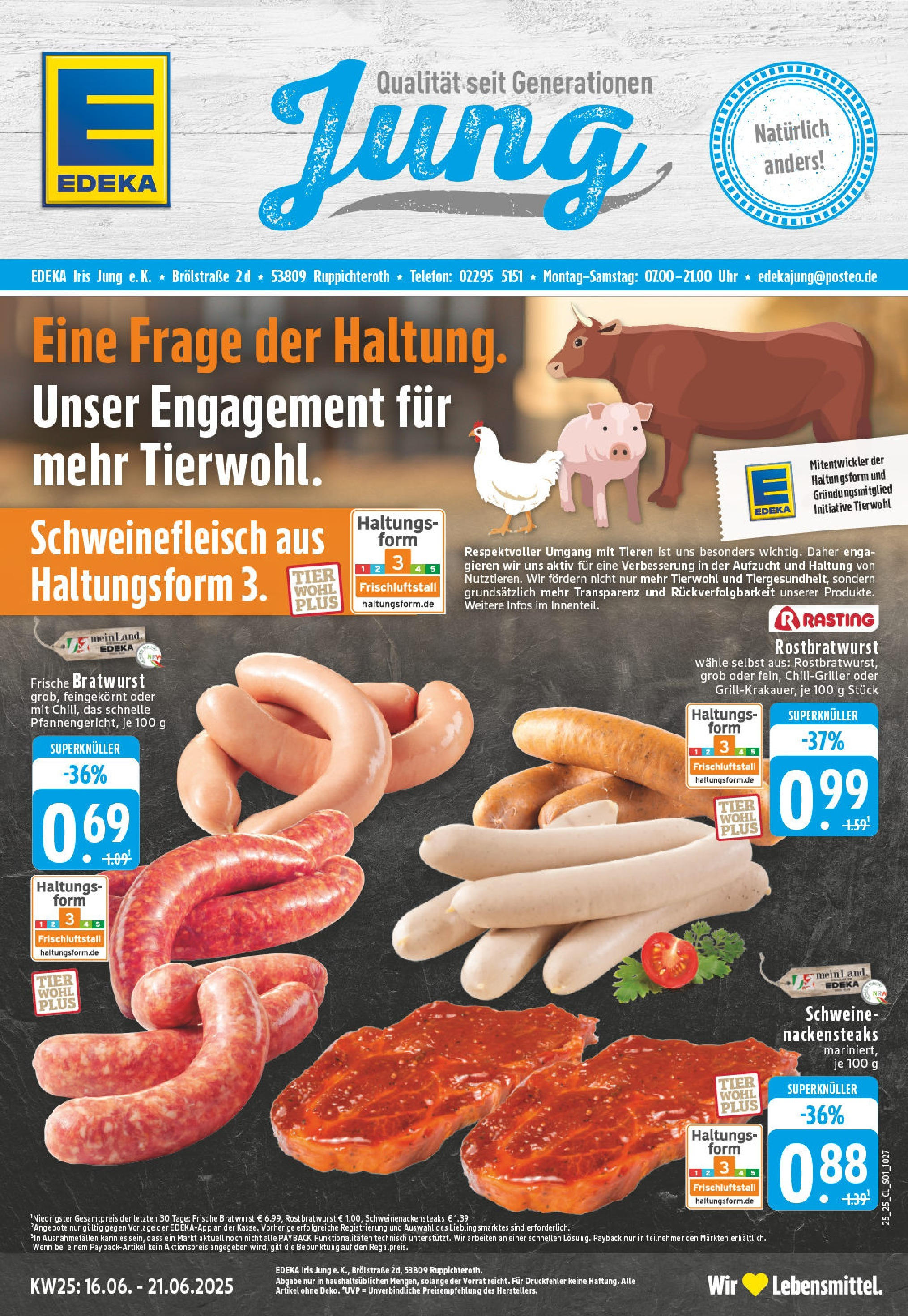 EDEKA Prospekt ab 15.06.2025 - Prospekt Ruppichteroth Online Vorschau von dem Prospekt des Geschäftes Edeka, gültig ab dem 15.06.2025