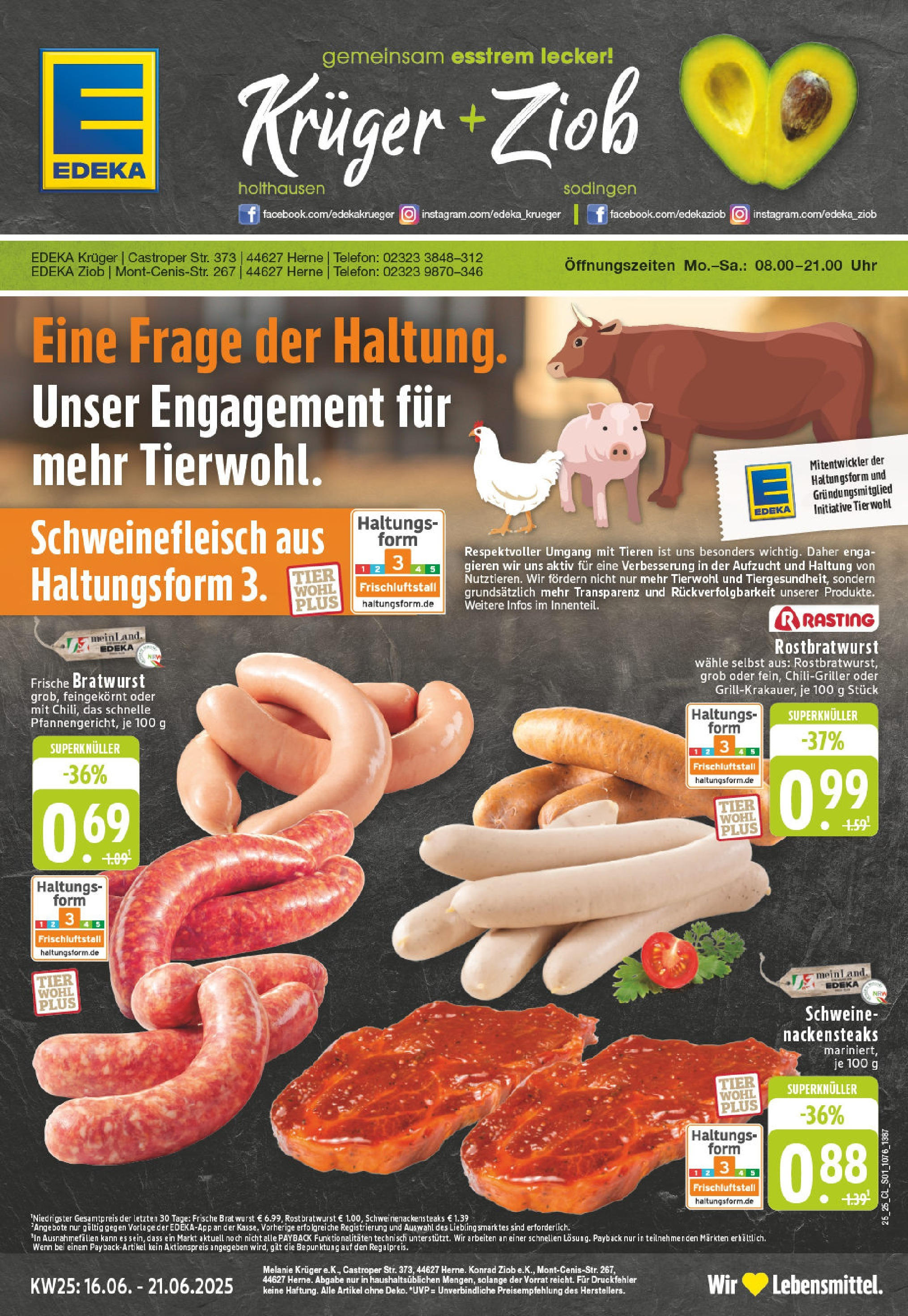 EDEKA Prospekt ab 15.06.2025 - Prospekt Herne Online Vorschau von dem Prospekt des Geschäftes Edeka, gültig ab dem 15.06.2025