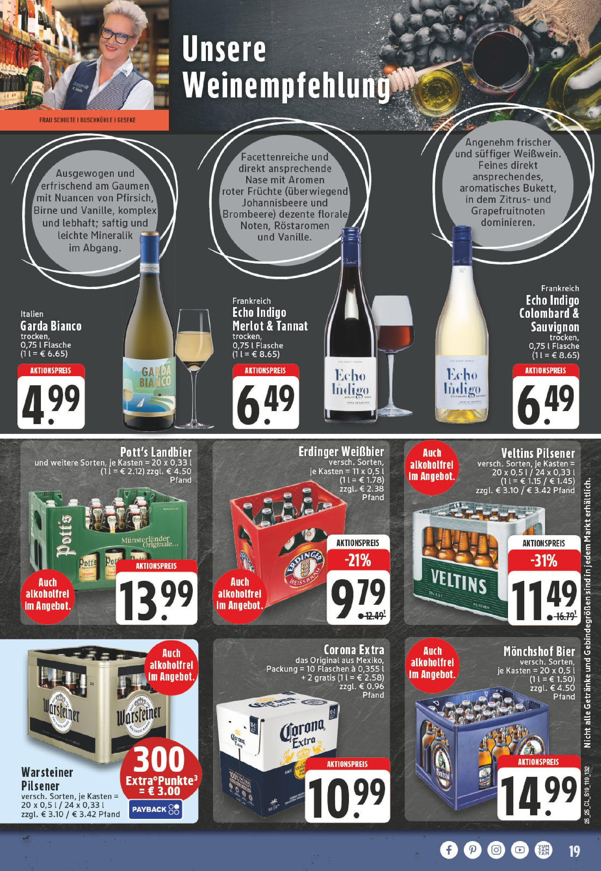 Edeka prospekt Geseke	 (ab 15.06.2025) » Angebote Online | Seite: 19 | Produkte: Erdinger, Bier, Merlot, Warsteiner